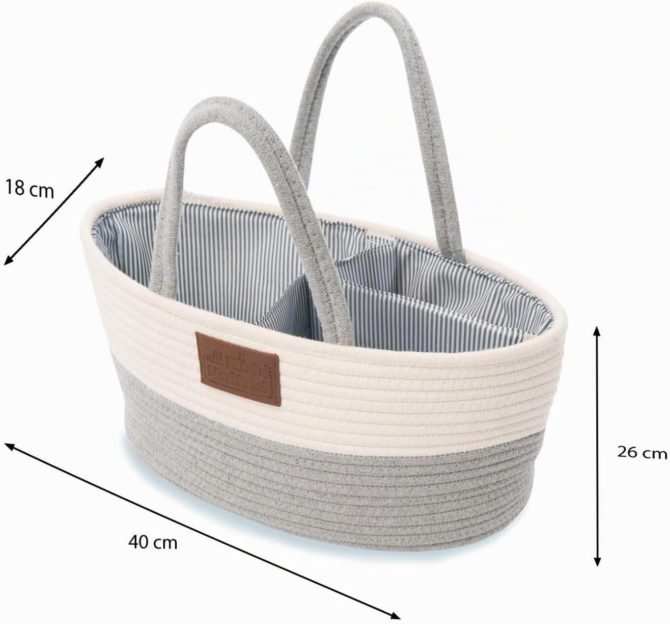 Wickeltasche Baby Organizer - Stabiler Windelkorb aus Leinen