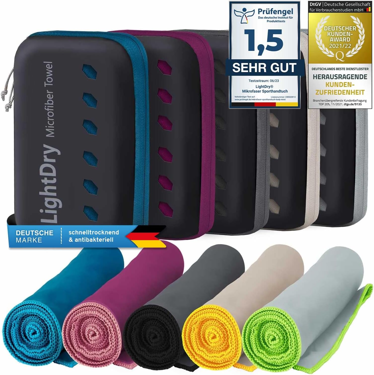 Mikrofaser Sporthandtuch 124x48cm - Schnelltrocknend & Kompakt