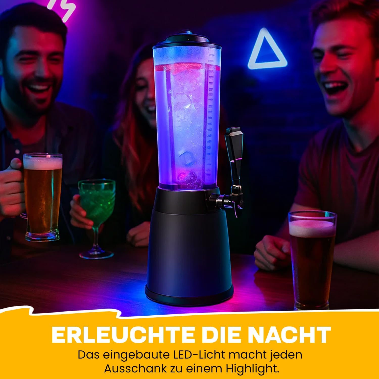 Biertower 4 Liter Biersäule – Zapf-Spender mit LED & Kühlung