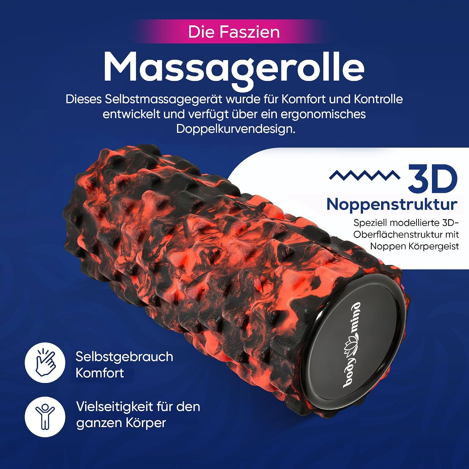 Body & Mind Faszienrolle – Massage-Rolle für Faszientraining