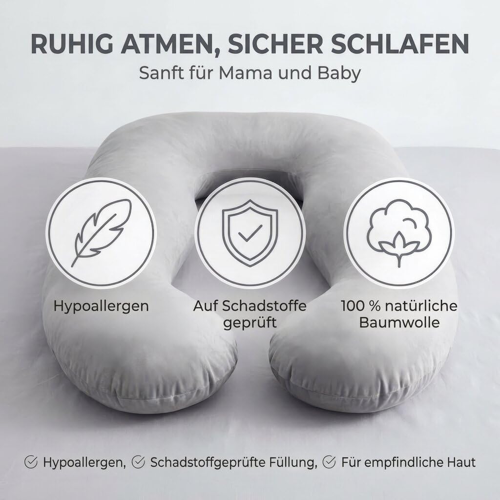U-Form Schwangerschaftskissen & Seitenschläferkissen Stillkissen