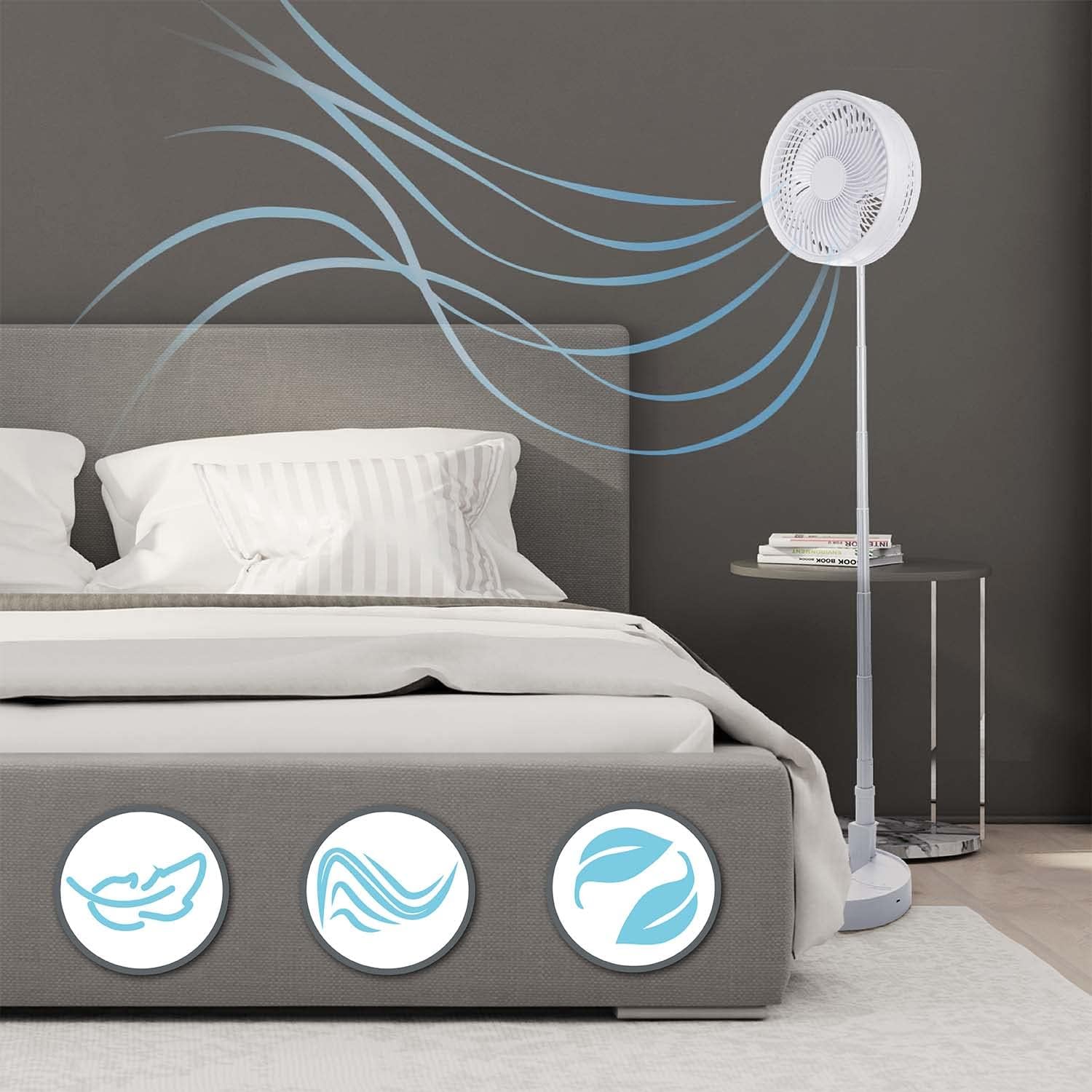 Kabelloser Tischventilator 7200 mAh Akku - Mini USB Ventilator Lüfter 3 Stufen