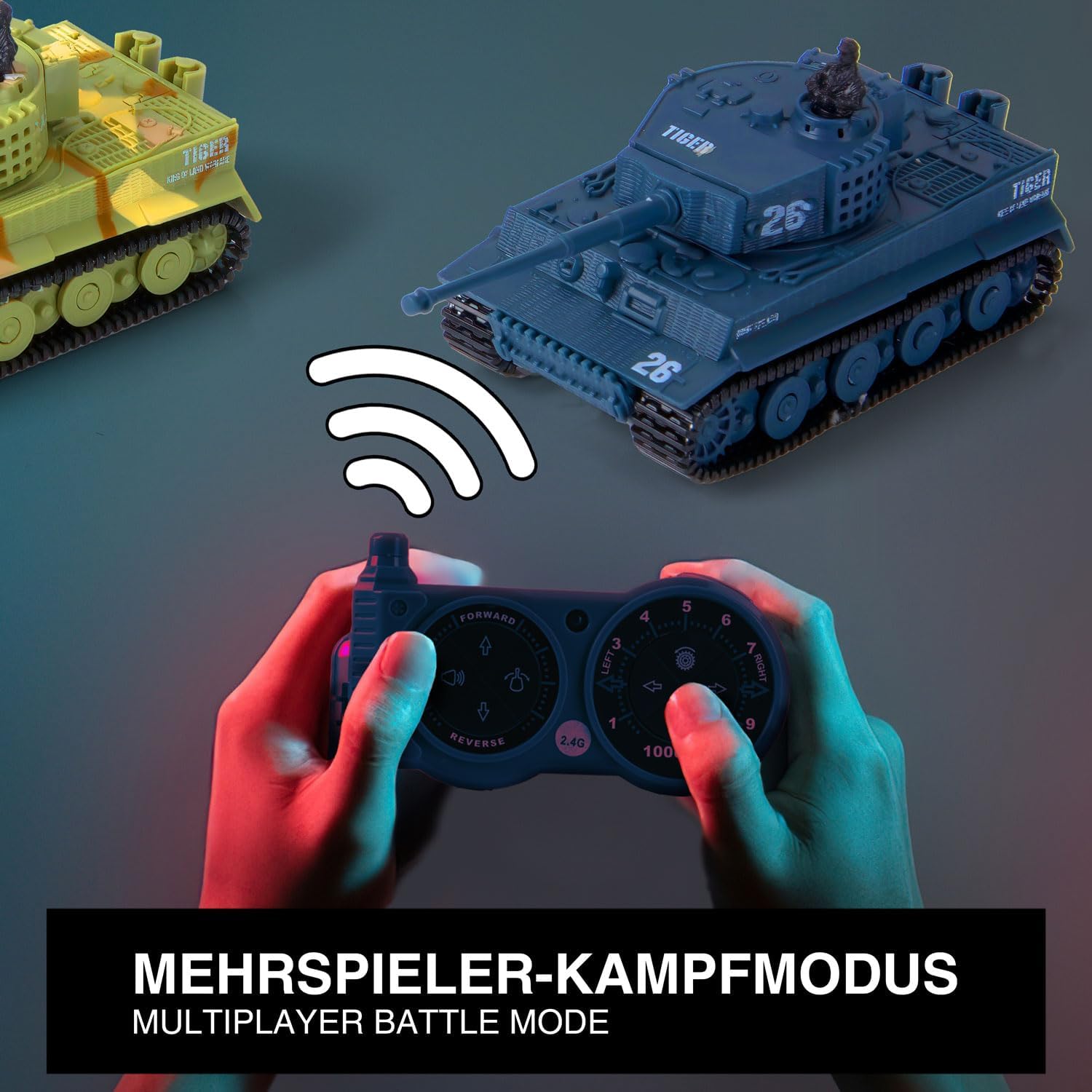 RC Mini-Panzer Tiger I - Ferngesteuertes Modell mit Schussfunktion