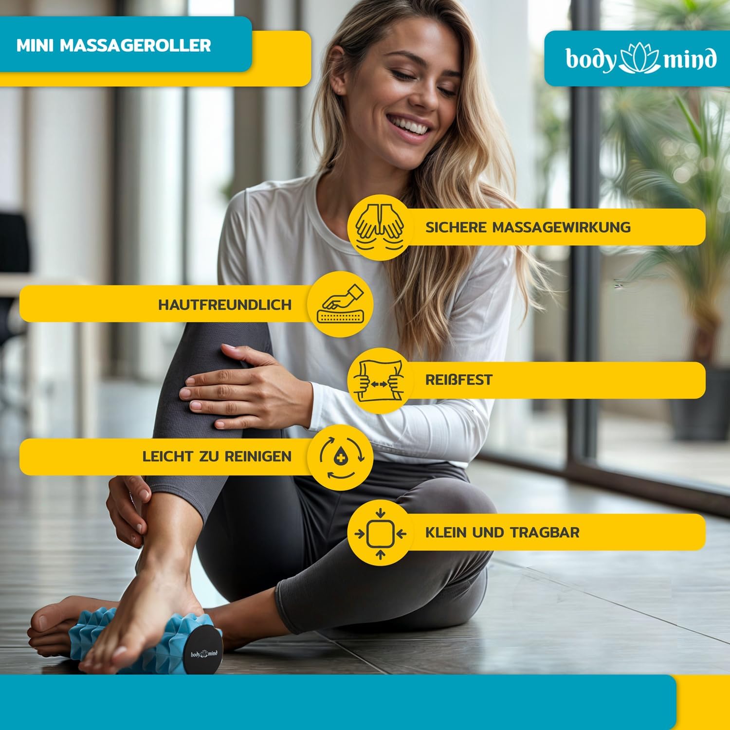 Body & Mind Mini-Faszienrolle für gezielte Muskelentspannung 15 cm