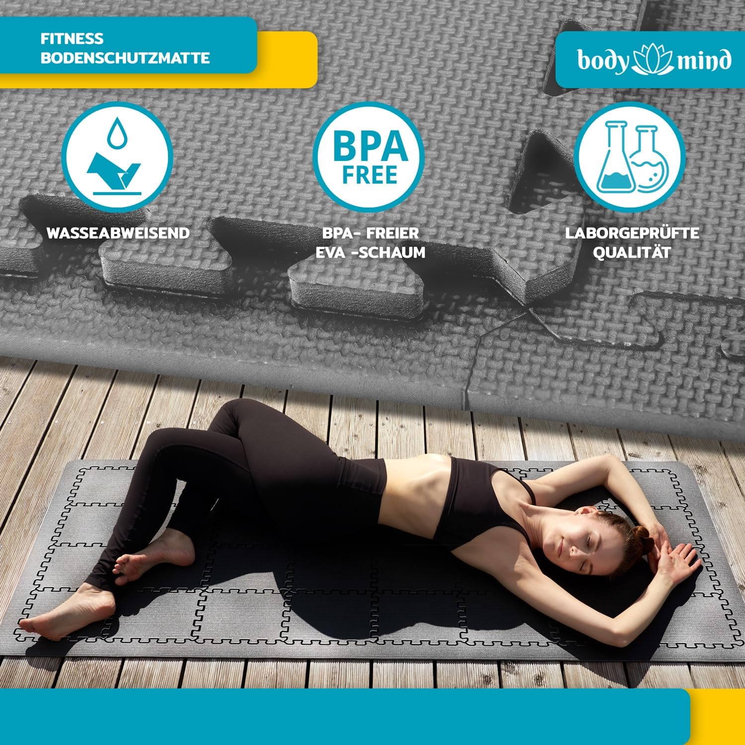 Bodenschutzmatten Set 54-teilig - Fitness Unterlegmatten EVA
