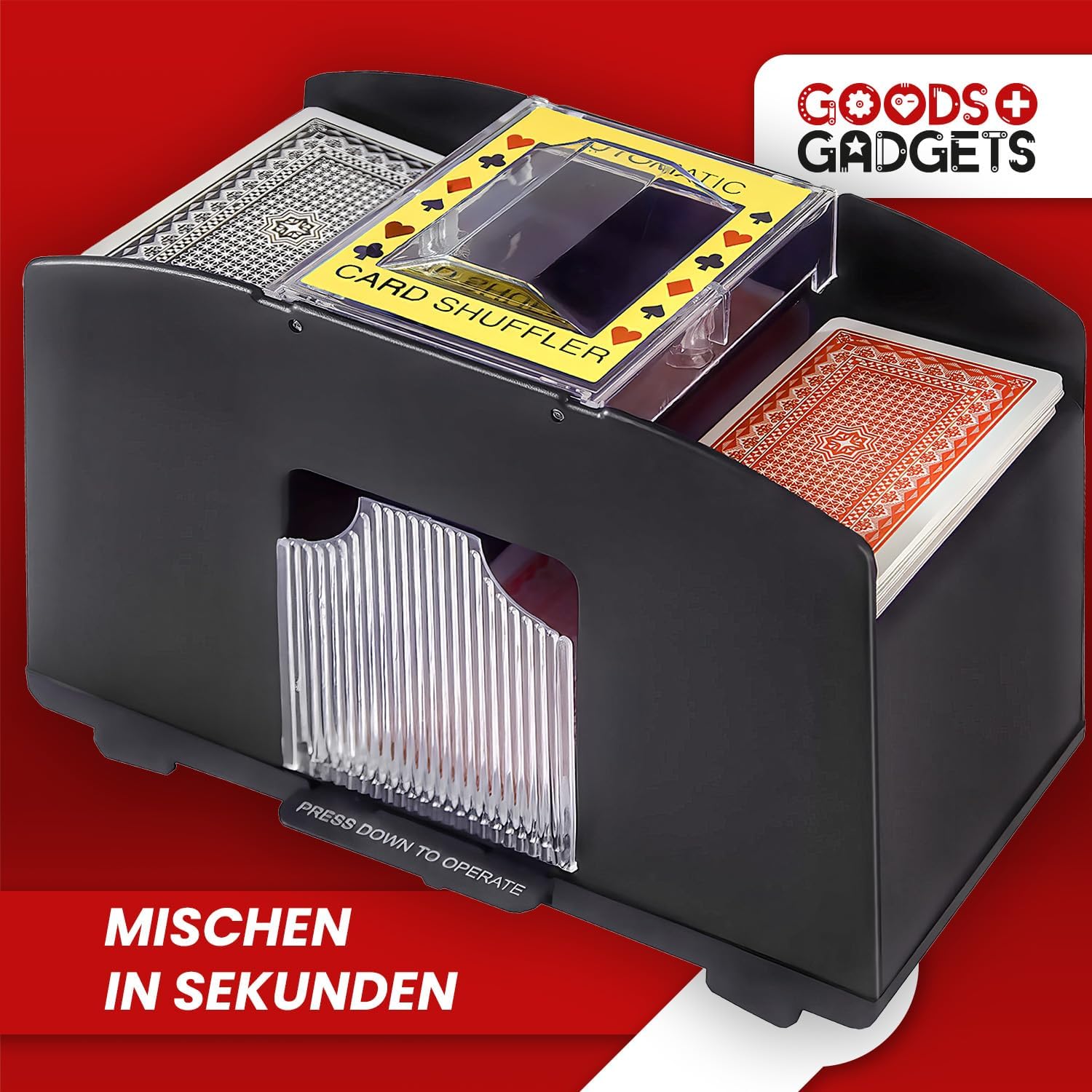 Automatischer Kartenmischer für 2 Decks - Elektrische Mischmaschine
