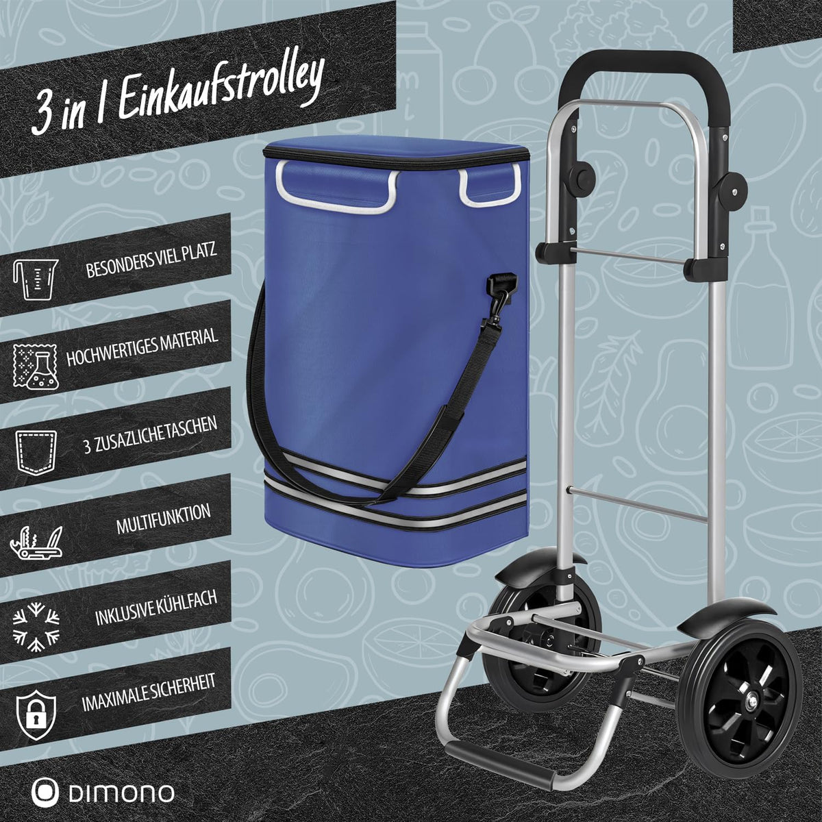 Dimono Einkaufstrolley – Blau #Farbe_Blau