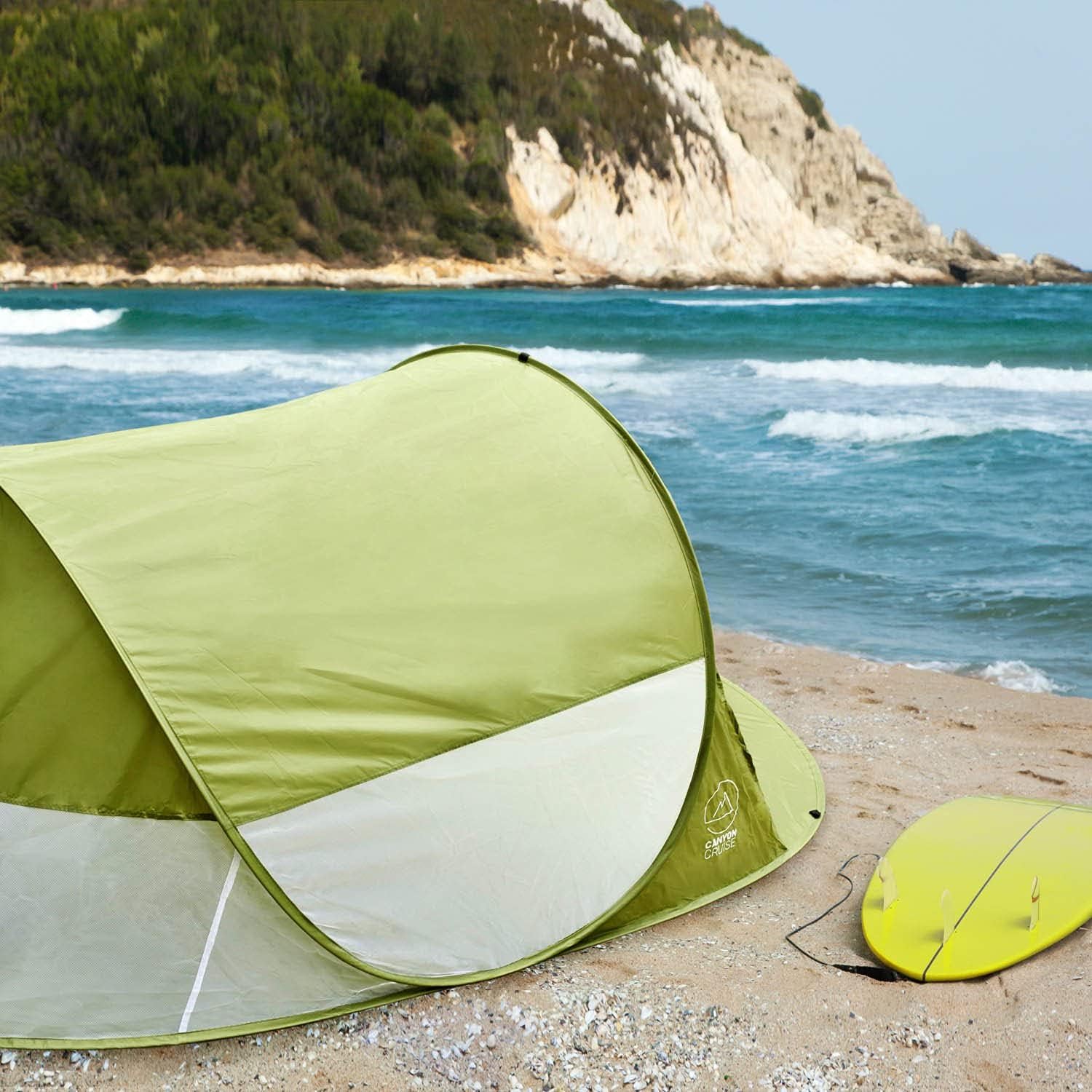 Automatik-Wurfzelt Strandmuschel - UV-Schutz Pop-Up Strandzelt