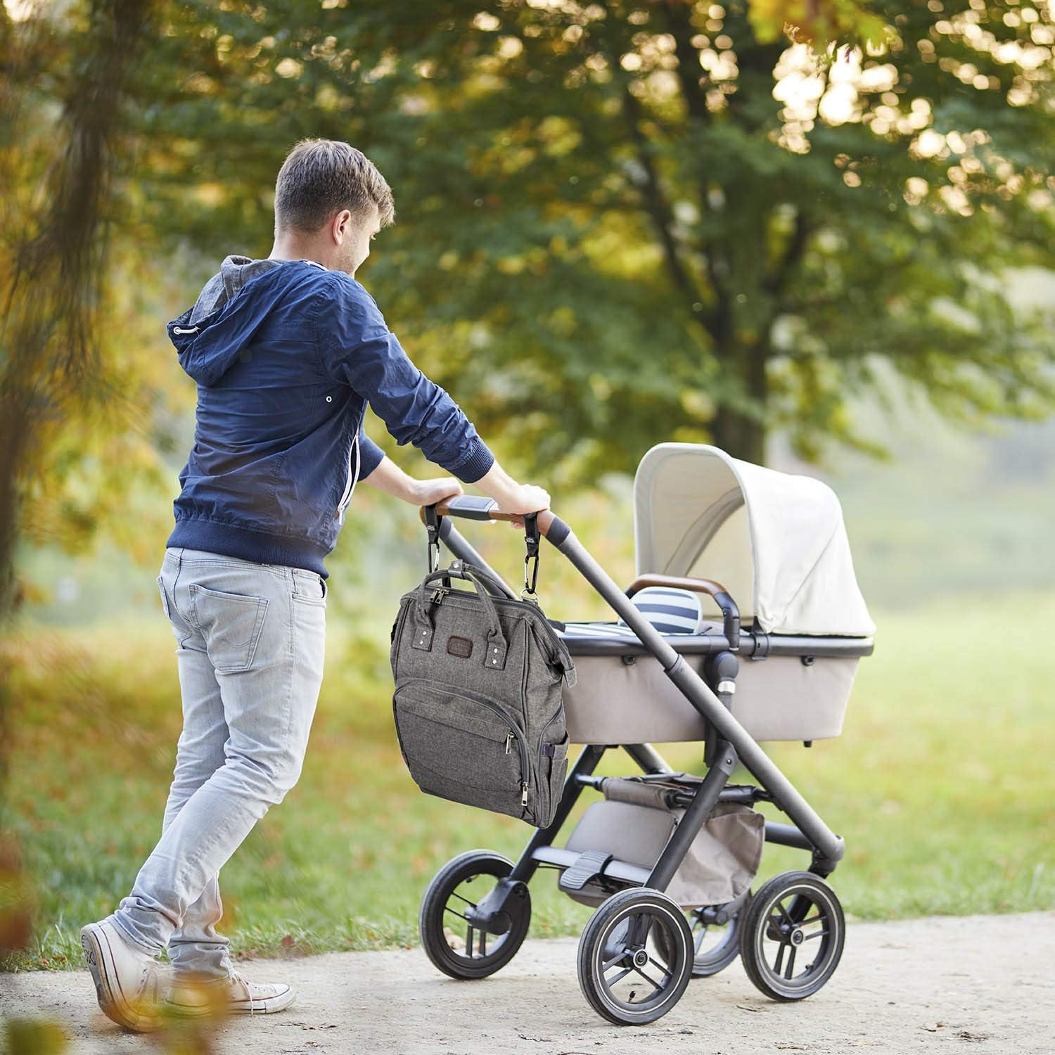 Baby Wickelrucksack Deluxe Set mit Babybett & Wickelauflage