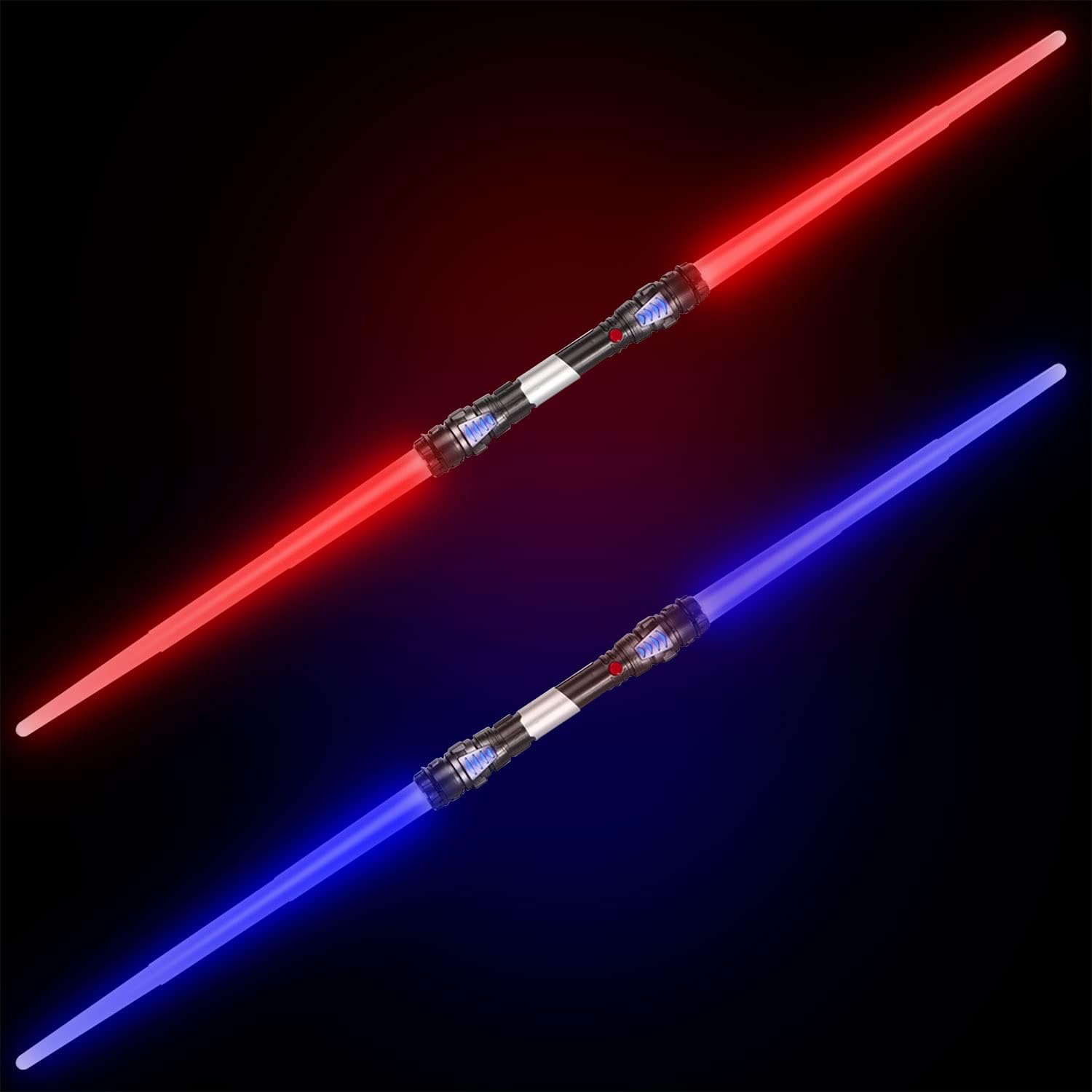 XXL Doppel-Lichtschwert 138cm mit Sound & Licht – Blau