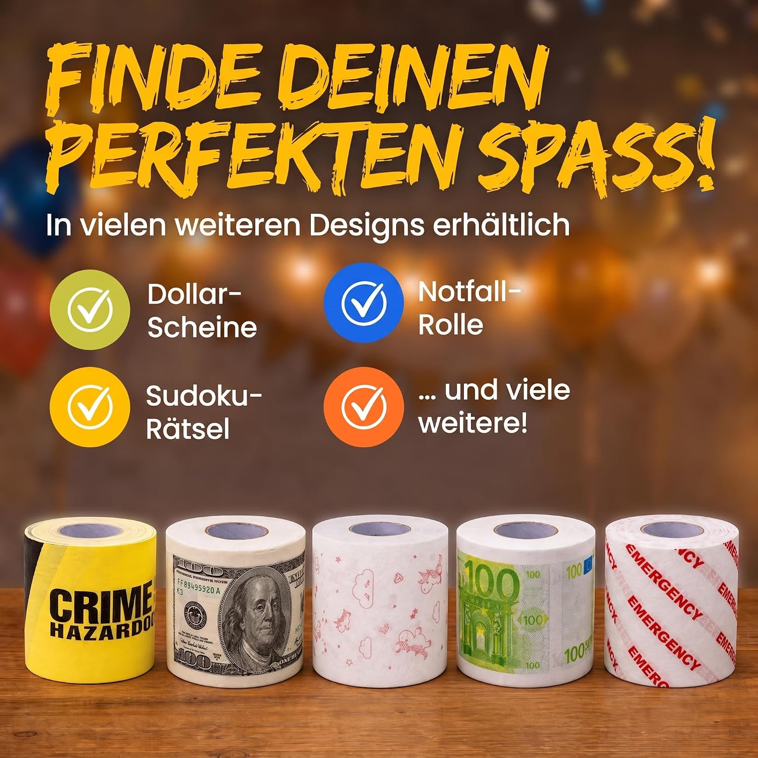 $100-Schein Klopapier – Lustiges Scherzartikel-Geschenk für Wichteln