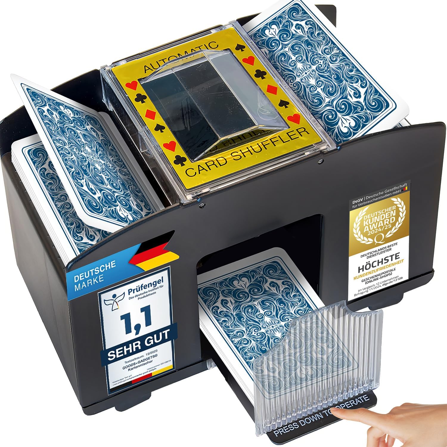 Automatischer Kartenmischer für 2 Decks - Elektrische Mischmaschine
