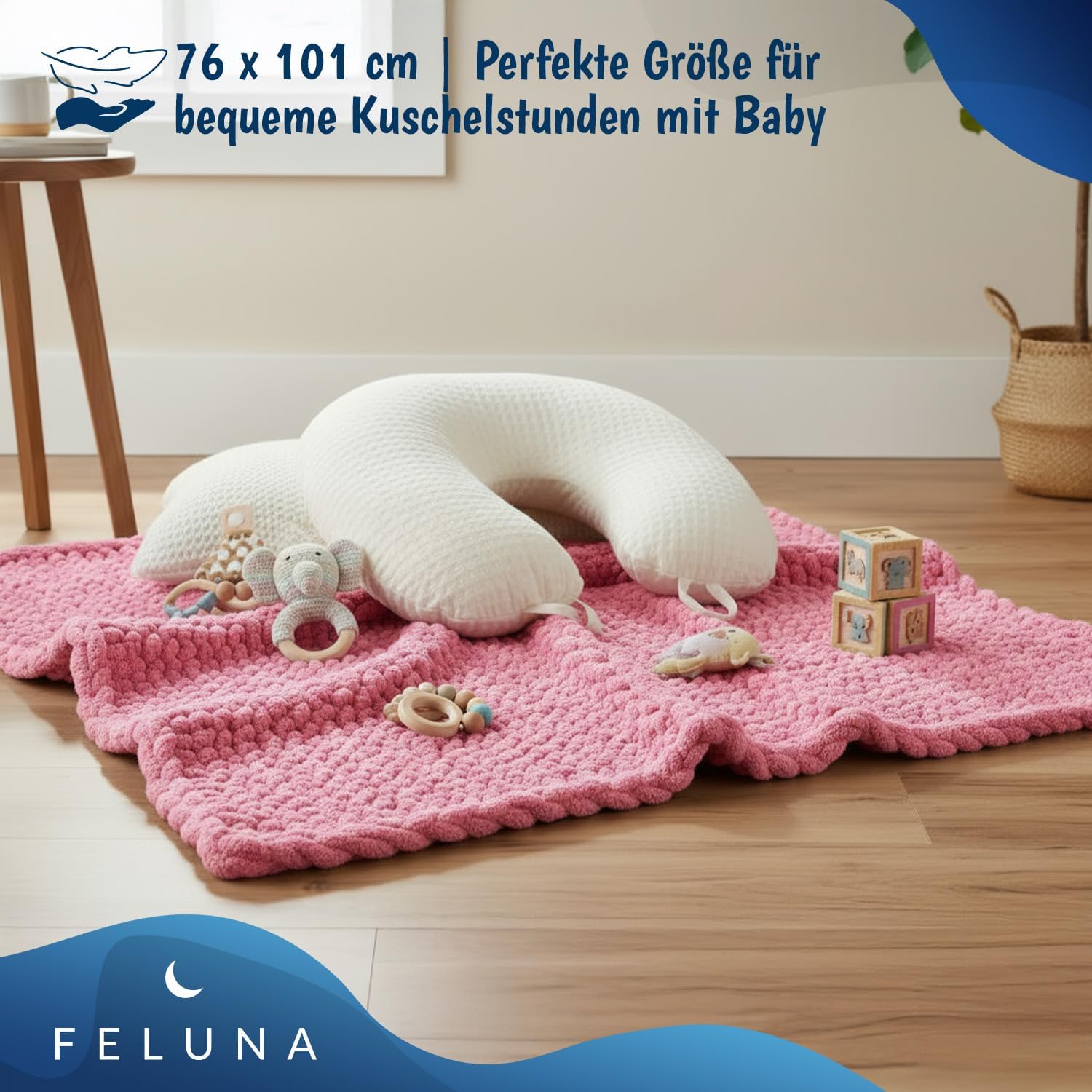 Feluna Grob gestrickte Kuscheldecke – Flauschige Wohndecke XXL