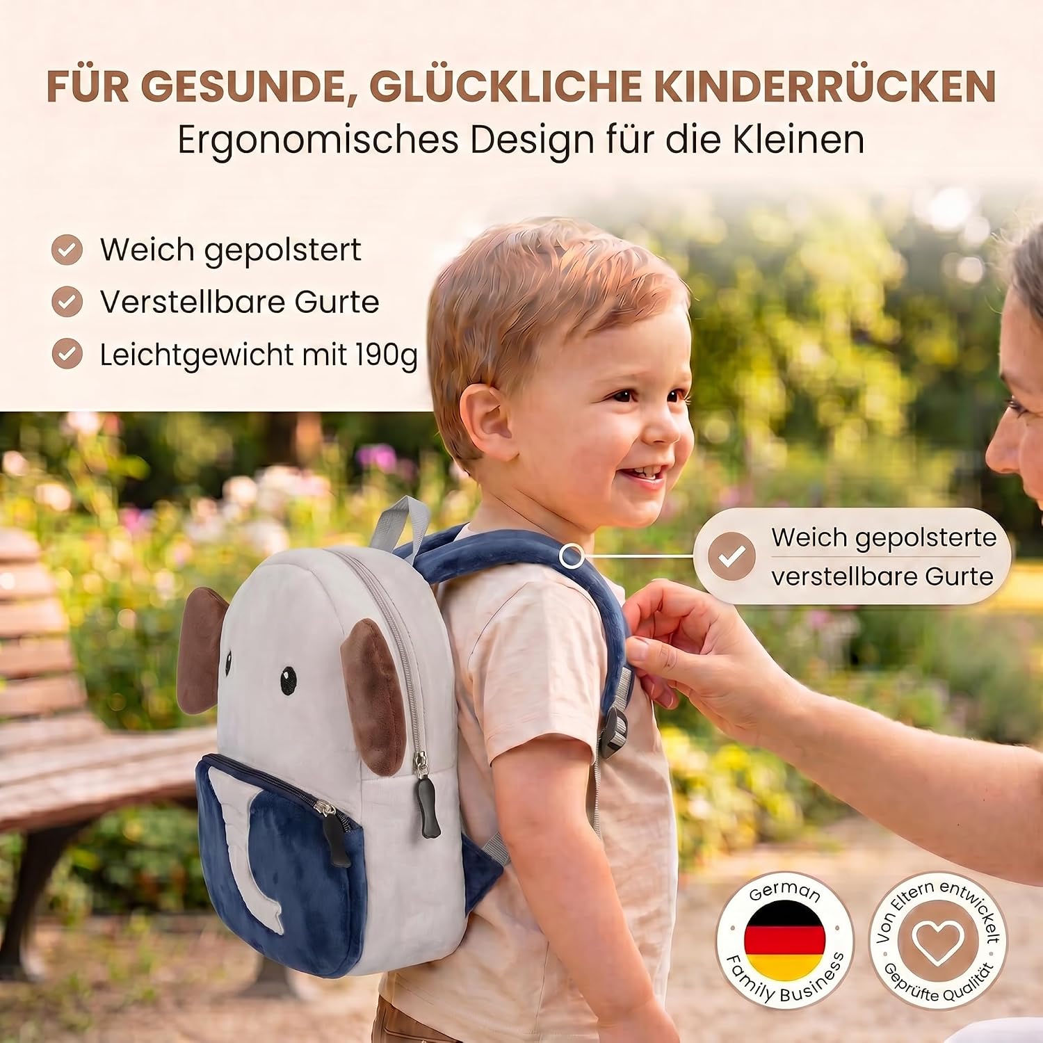 Tier-Kinderrucksack mit Sicherheitsleine für Kleinkinder
