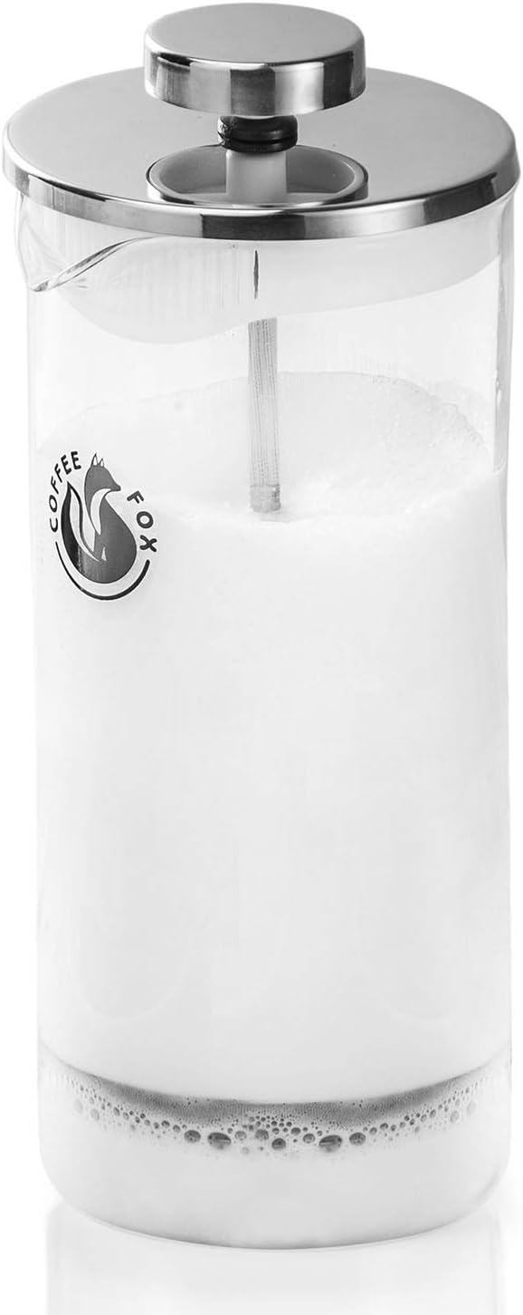 Manueller Milchaufschäumer aus Glas & French Press 450ml