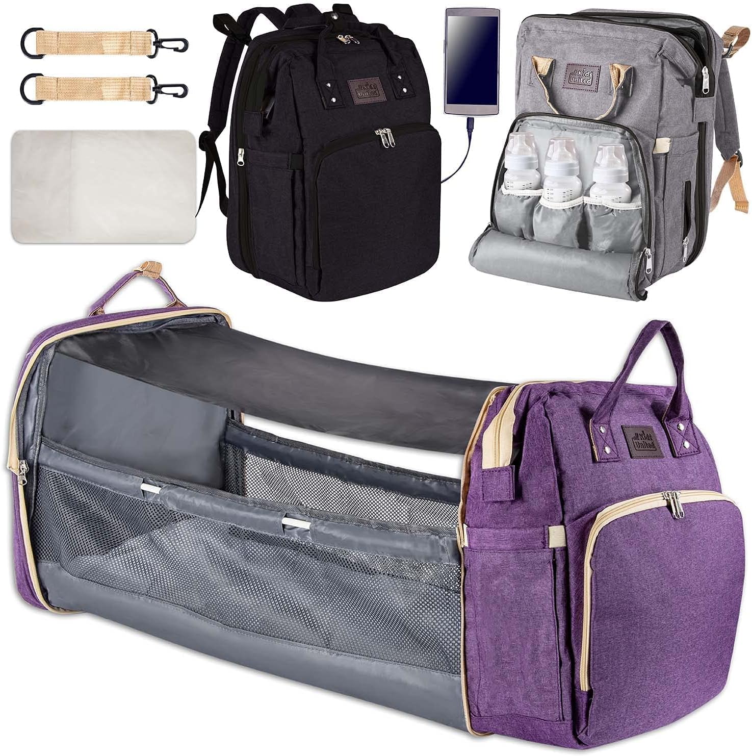 all Kids United® 2in1 Wickelrucksack & Reisebett – Premium Qualität