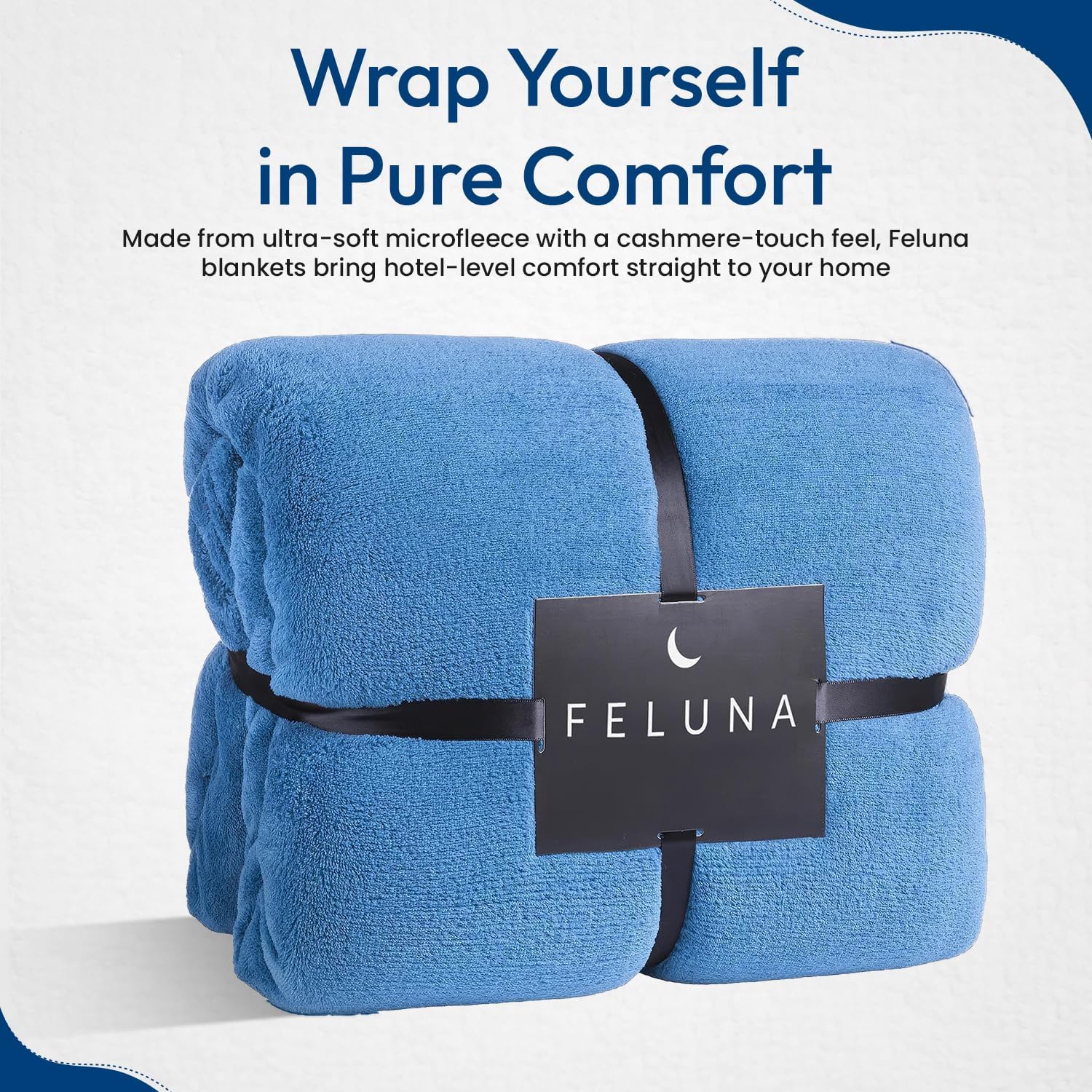 Feluna XXL Kuscheldecke 220x200 cm – Kuschelweiche Wohndecke Grau
