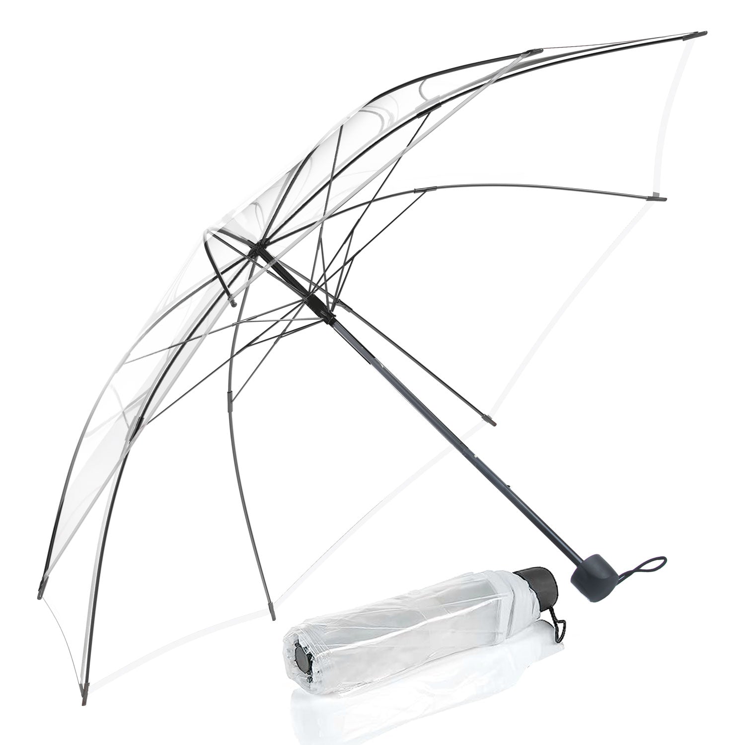 Transparenter Regenschirm - eleganter & durchsichtiger Stockschirm