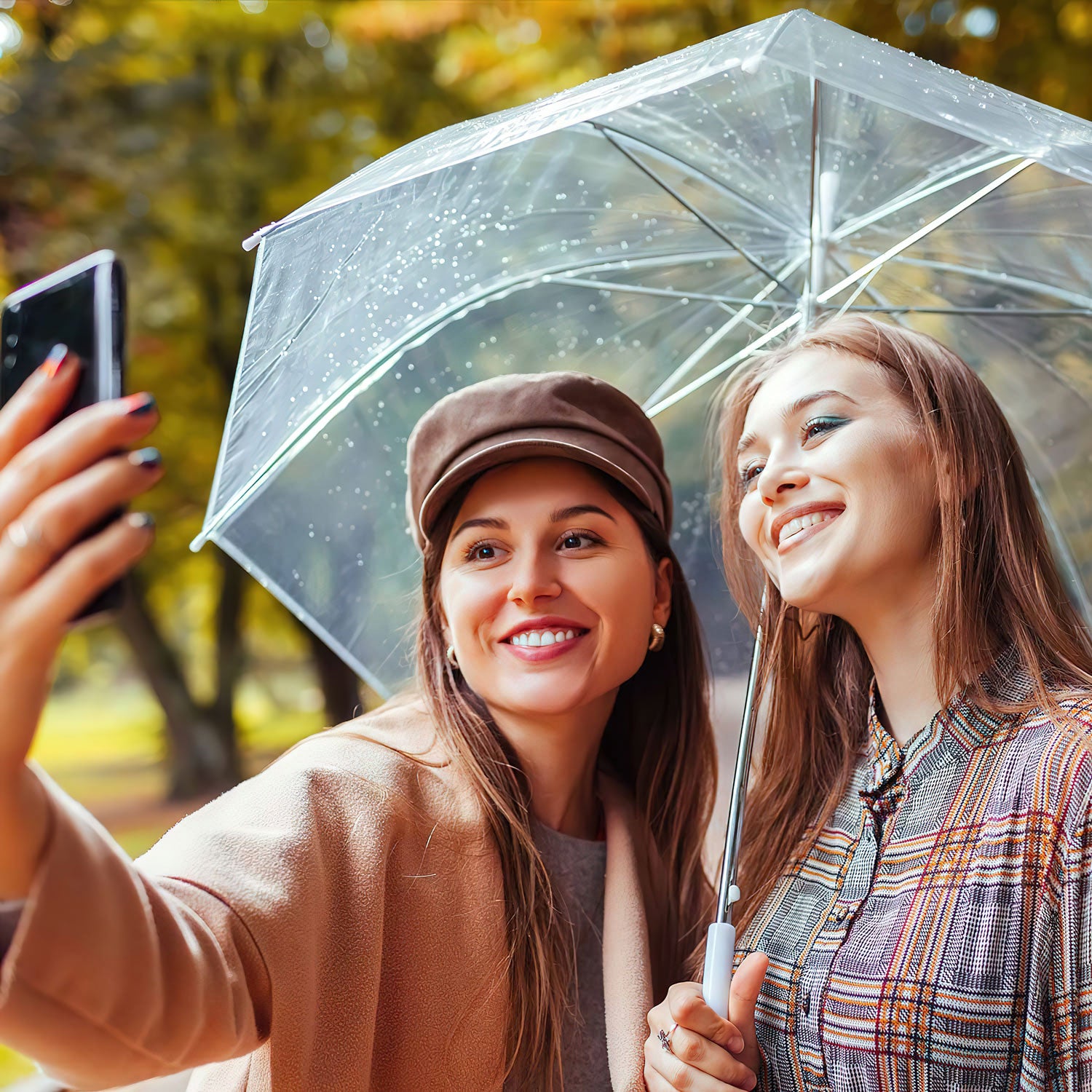 Transparenter Regenschirm - eleganter & durchsichtiger Stockschirm