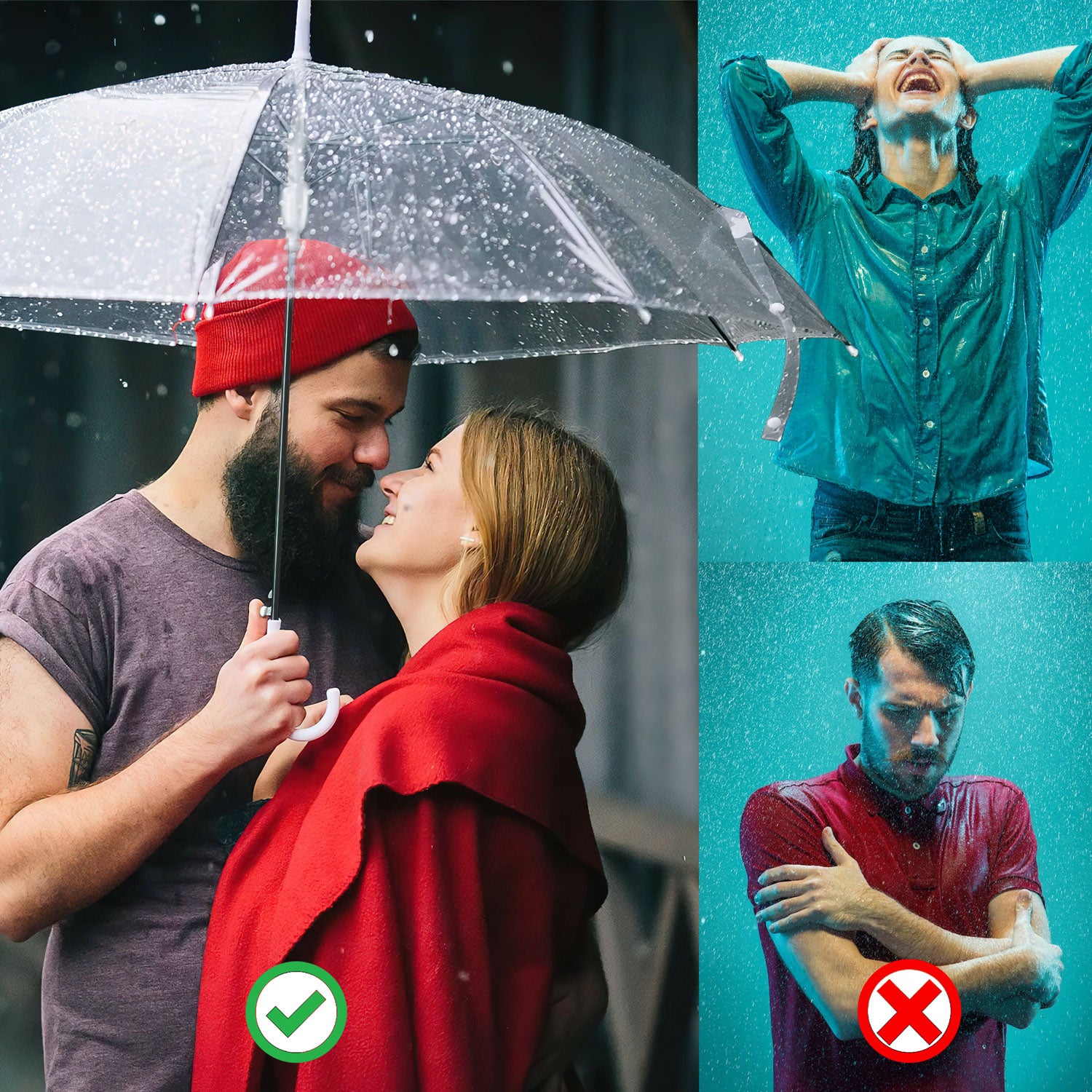 Transparenter Regenschirm - eleganter & durchsichtiger Stockschirm
