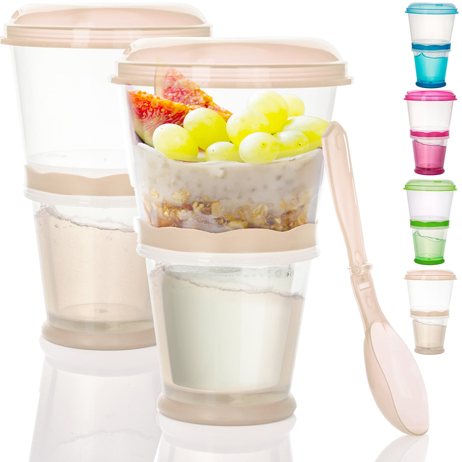 Müslibecher - Müsli-to-Go Becher mit Löffel