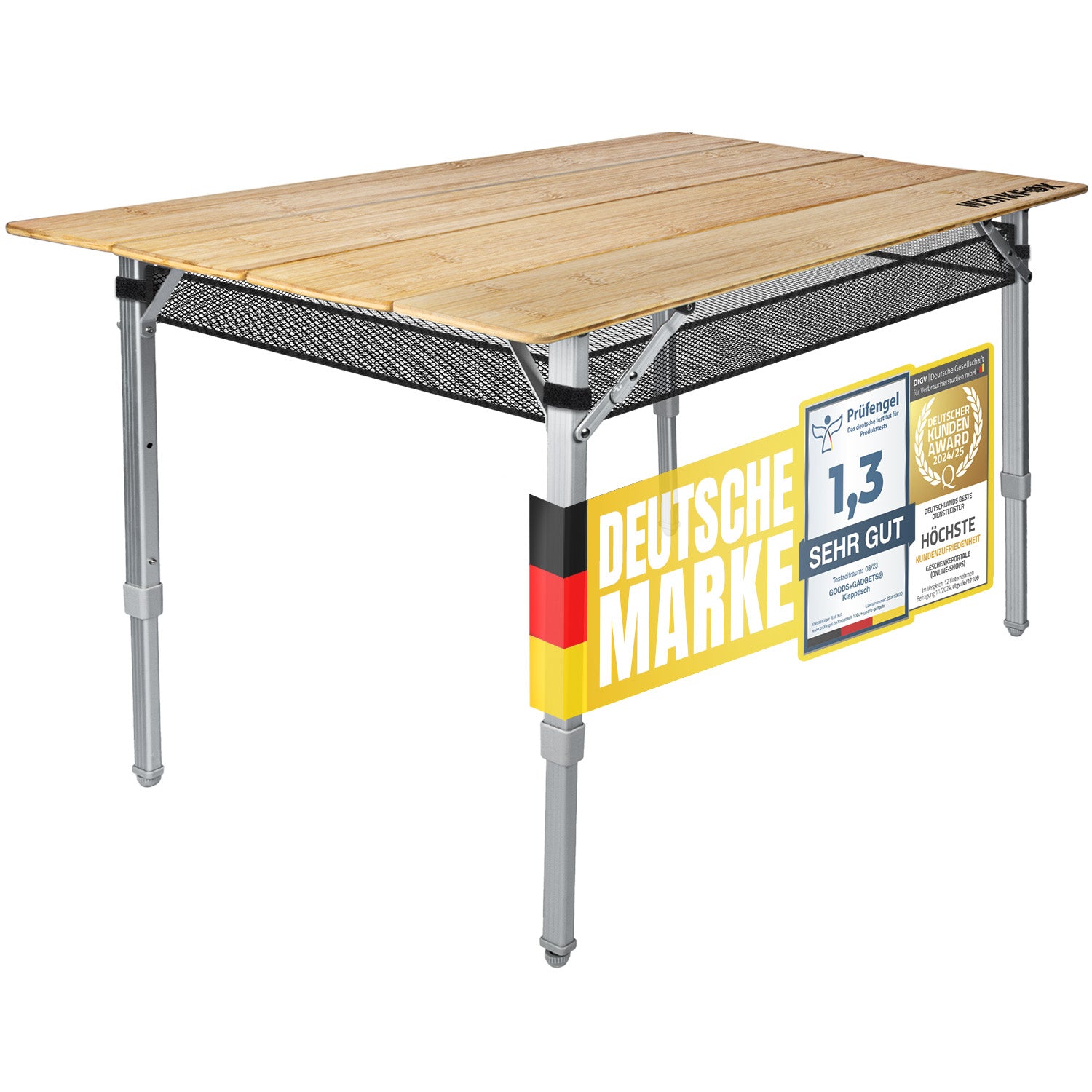 Klappbarer Campingtisch aus Bambus - Faltbarer Gartentisch