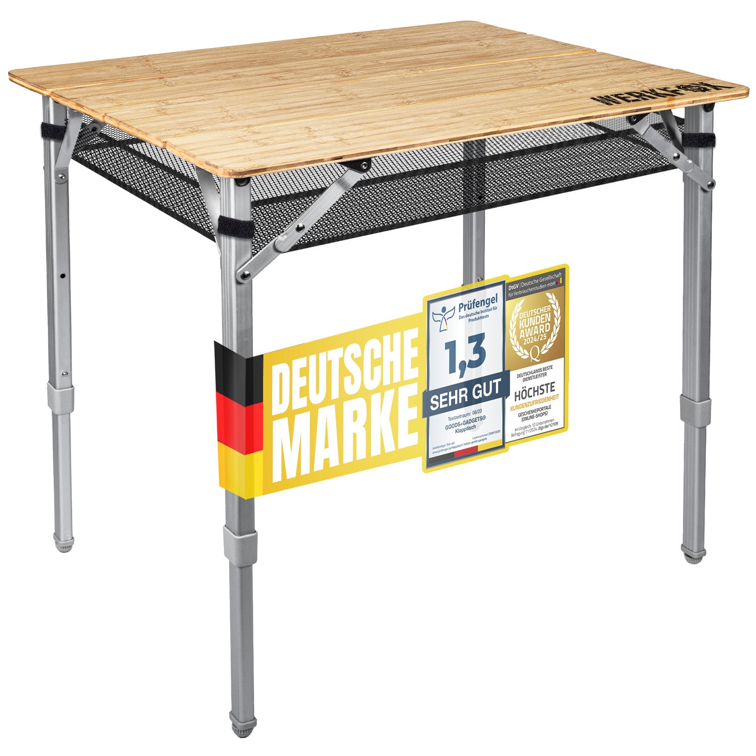 Klappbarer Campingtisch aus Bambus - Faltbarer Gartentisch