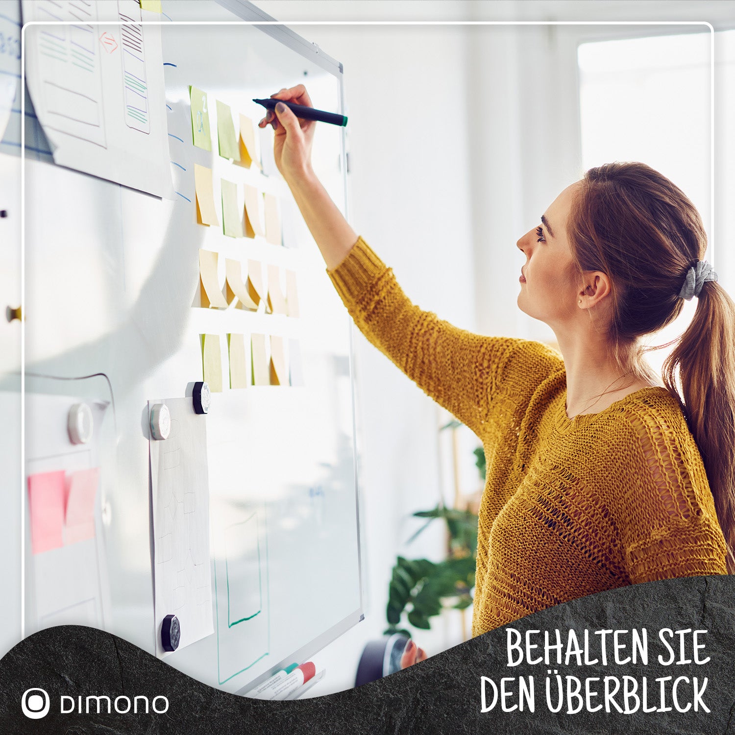 Whiteboard - beschreibbare Magnettafel 90 x 60 Memoboard