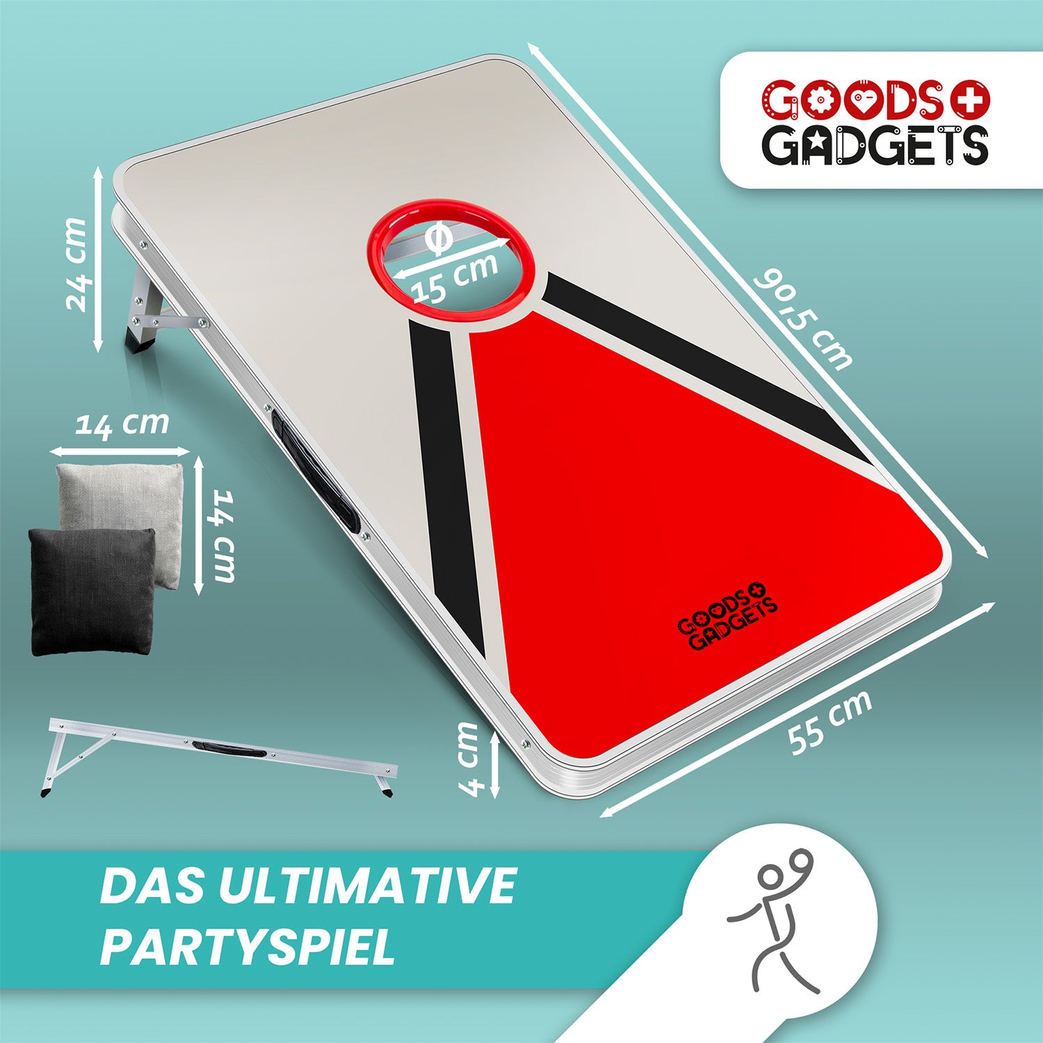 XXL Cornhole-Spiel für Groß und Klein - Outdoor & Indoor Geschicklichkeitsspiel