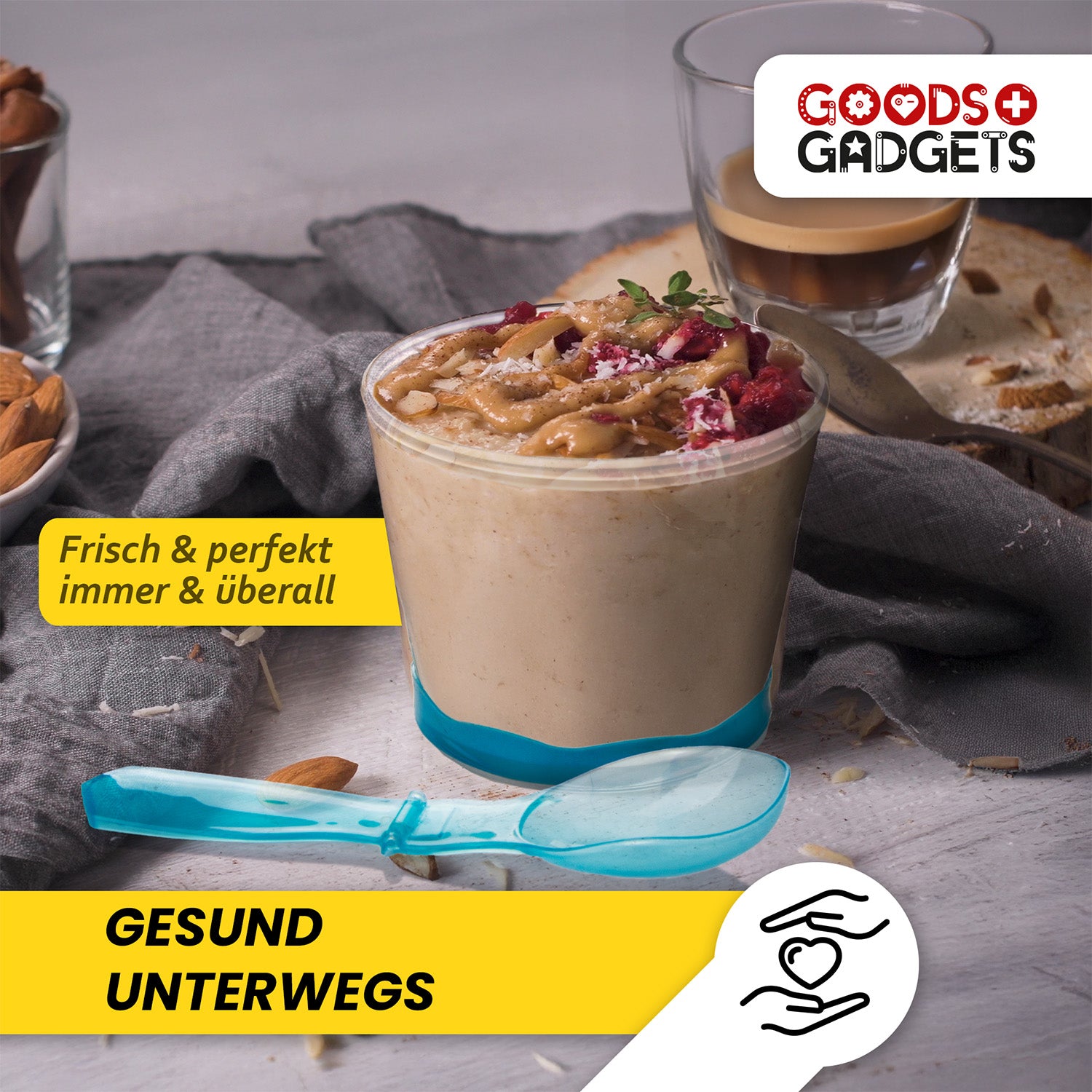 Müslibecher - Müsli-to-Go Becher mit Löffel