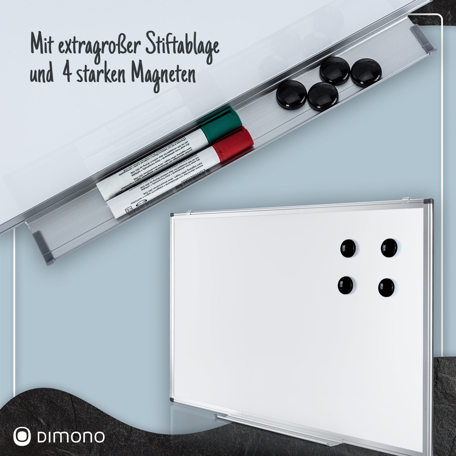 Whiteboard - beschreibbare Magnettafel 90 x 60 Memoboard