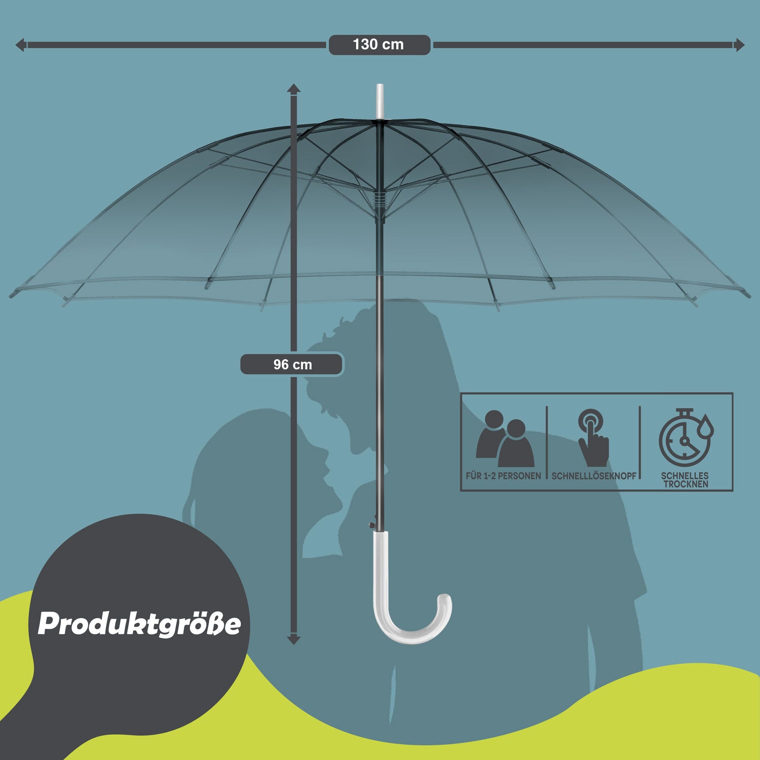 Transparenter Regenschirm - eleganter & durchsichtiger Stockschirm