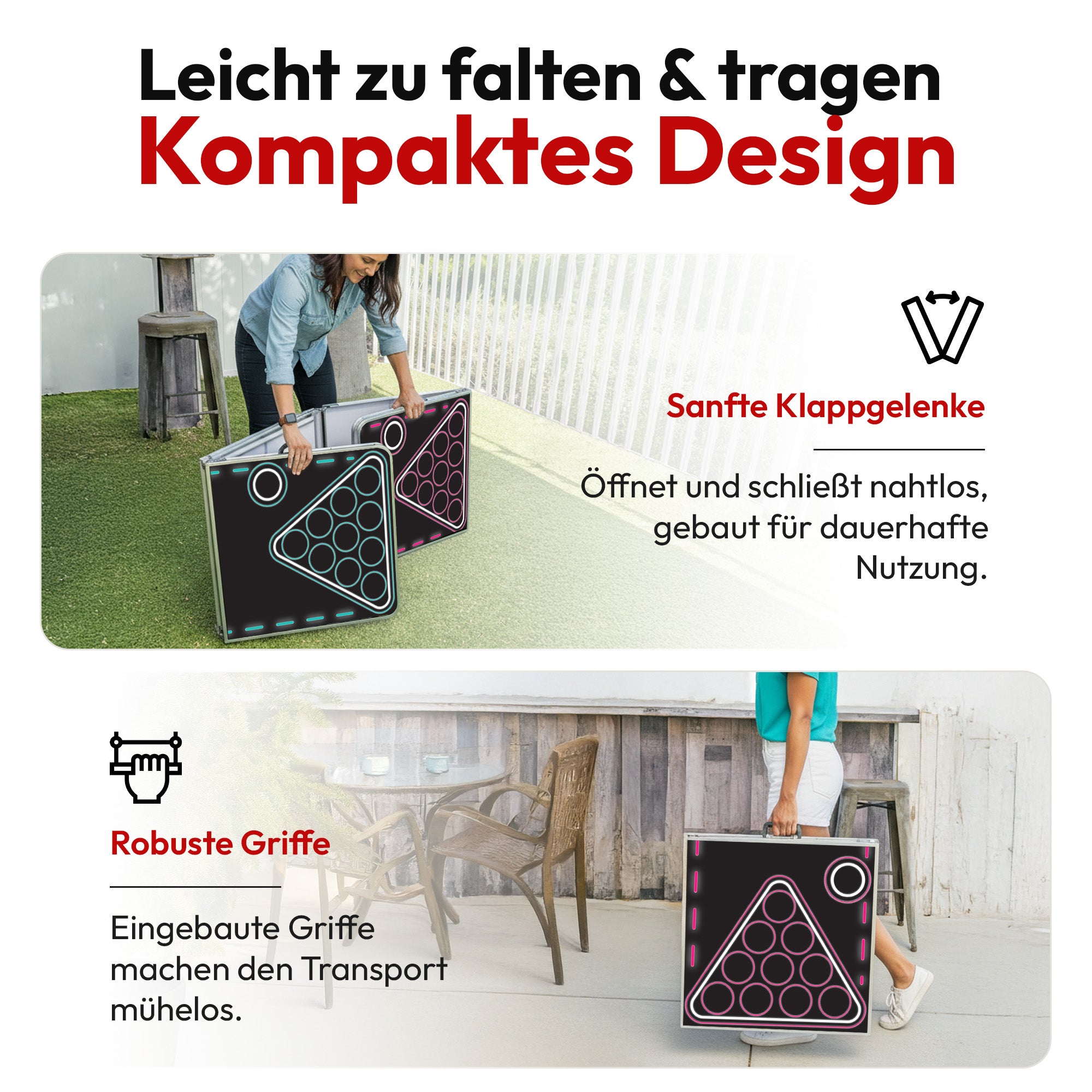 Klappbarer Bierpong-Tisch Set - Praktischer Beer Pong Tisch