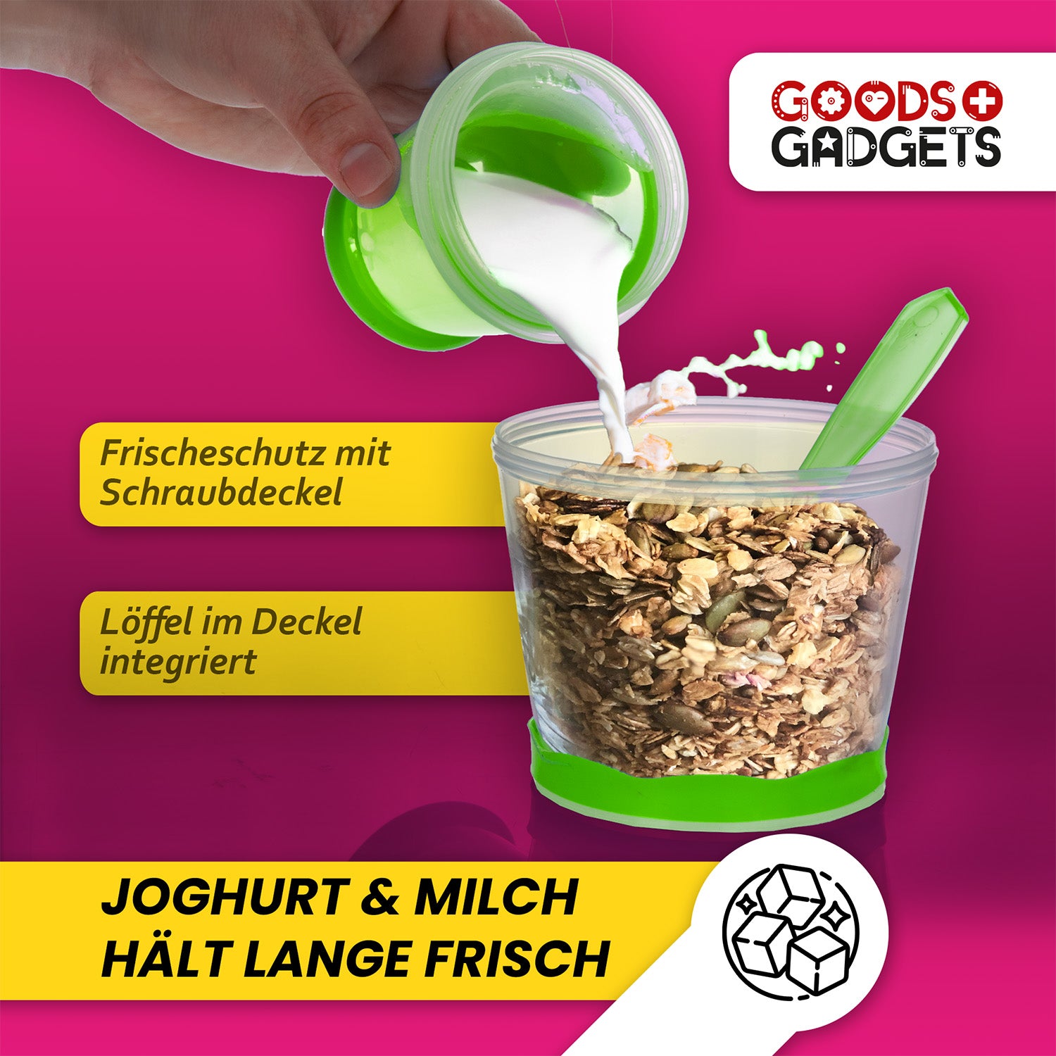 Müslibecher - Müsli-to-Go Becher mit Löffel