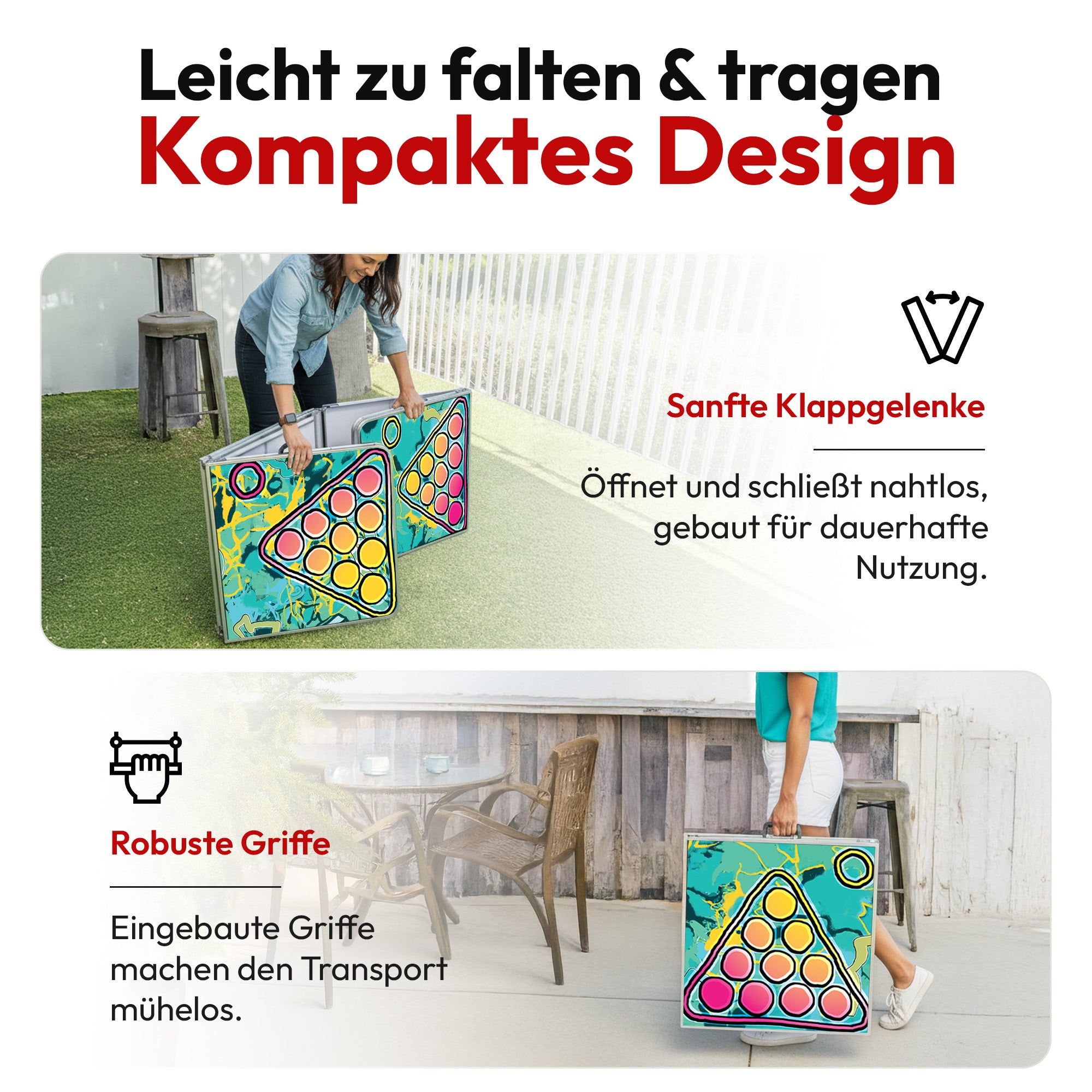 Klappbarer Bierpong-Tisch Set - Praktischer Beer Pong Tisch