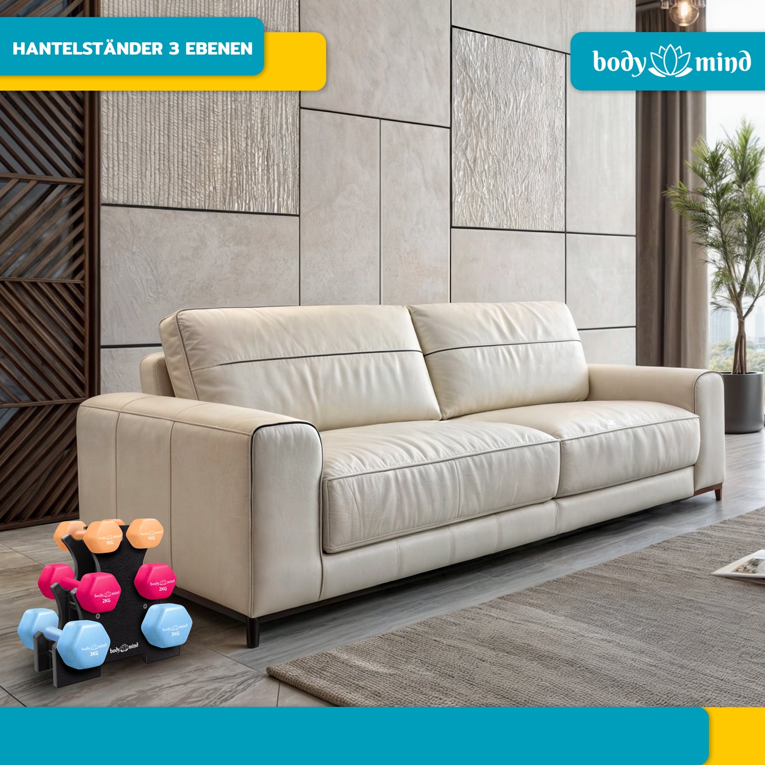 Hantelständer für Kurzhanteln - bis zu 10 Hanteln sicher verstaut