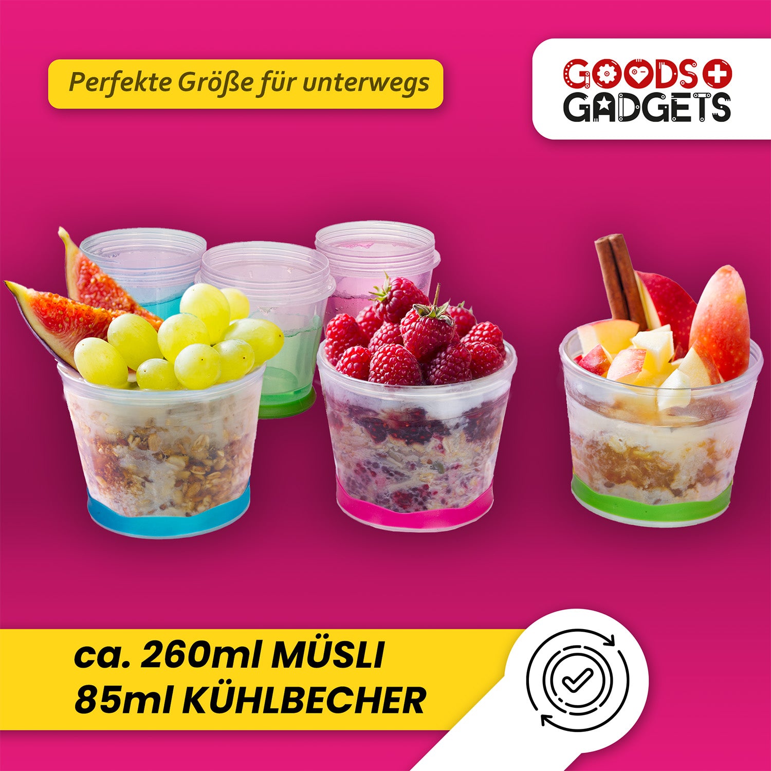 Müslibecher - Müsli-to-Go Becher mit Löffel