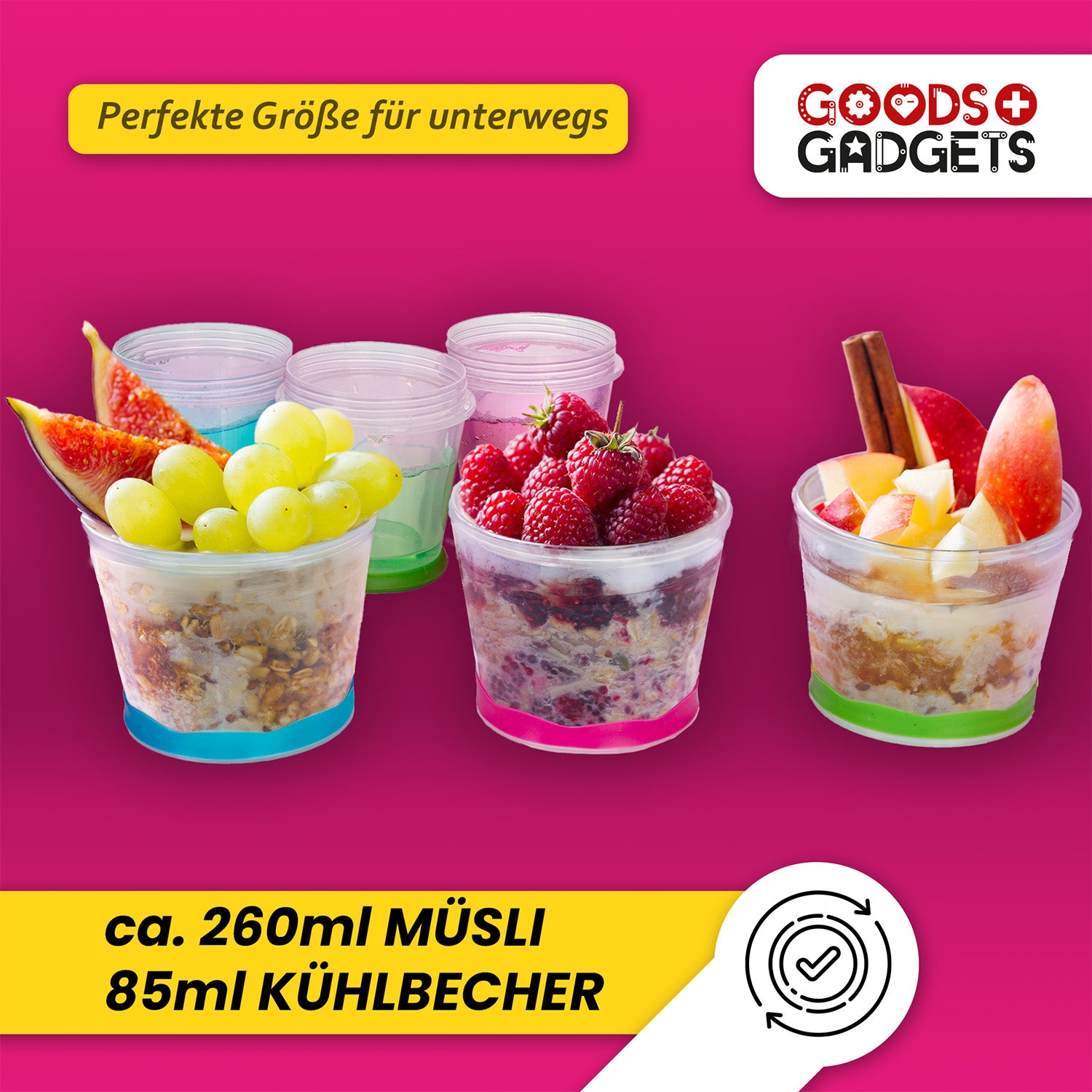 Müslibecher - Müsli-to-Go Becher mit Löffel