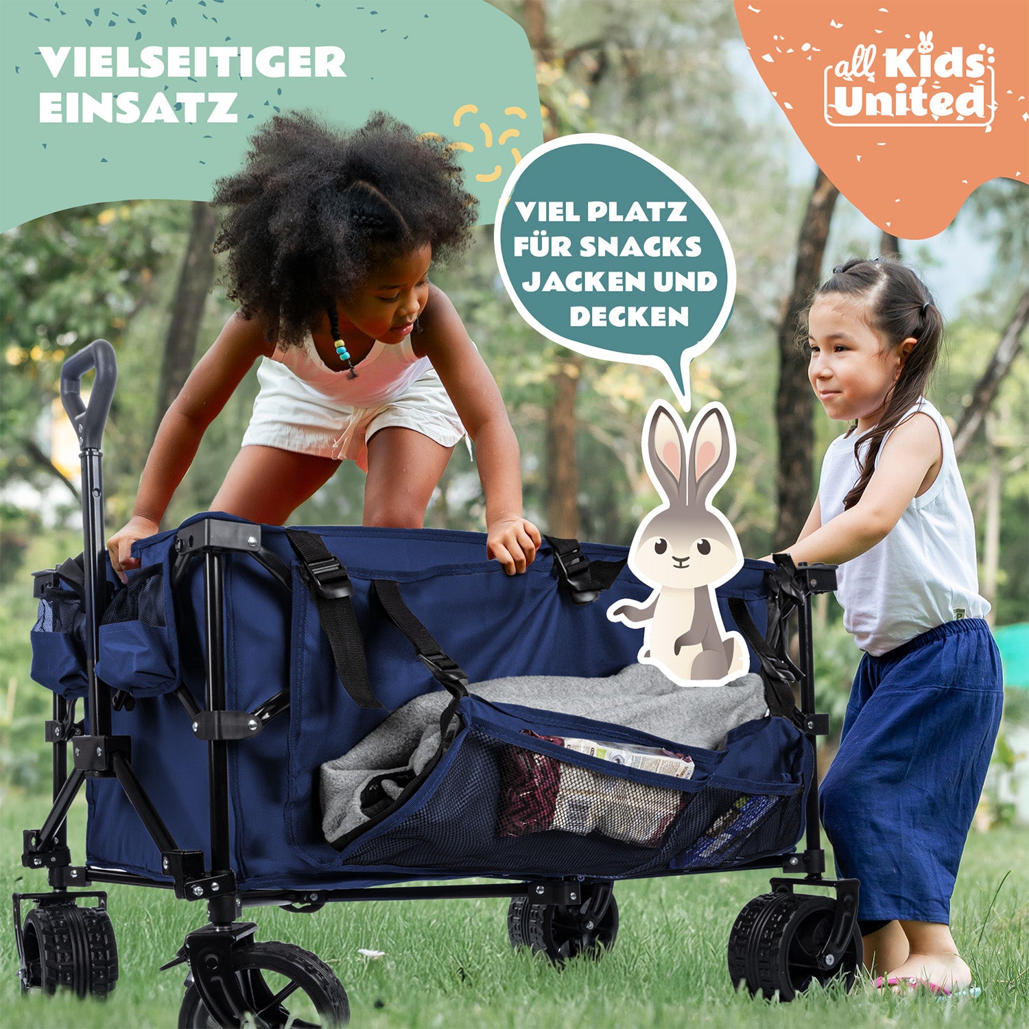 Faltbarer Bollerwagen - Strand-Buggy mit XXL Geländeräder und Bremse