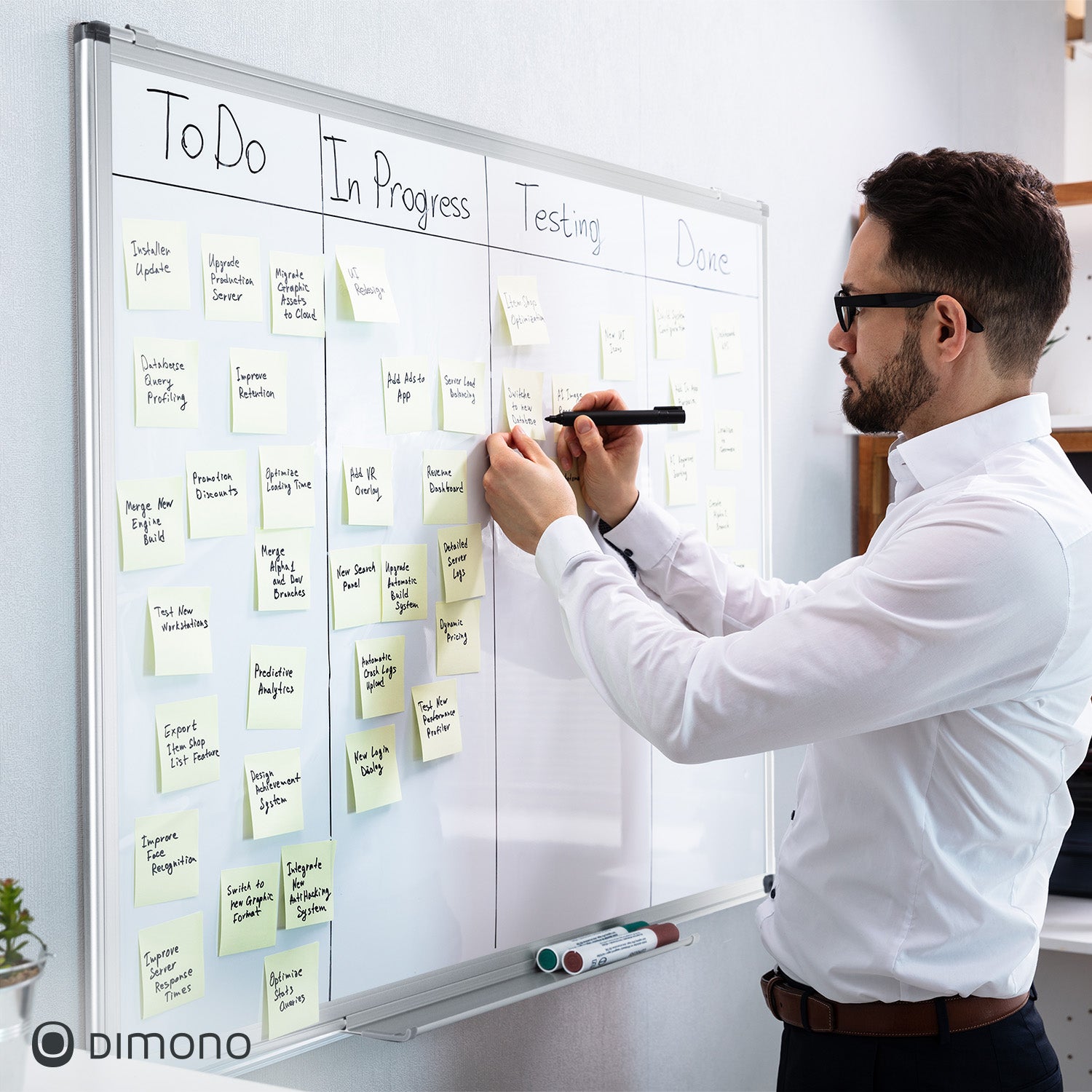 Whiteboard - beschreibbare Magnettafel 90 x 60 Memoboard