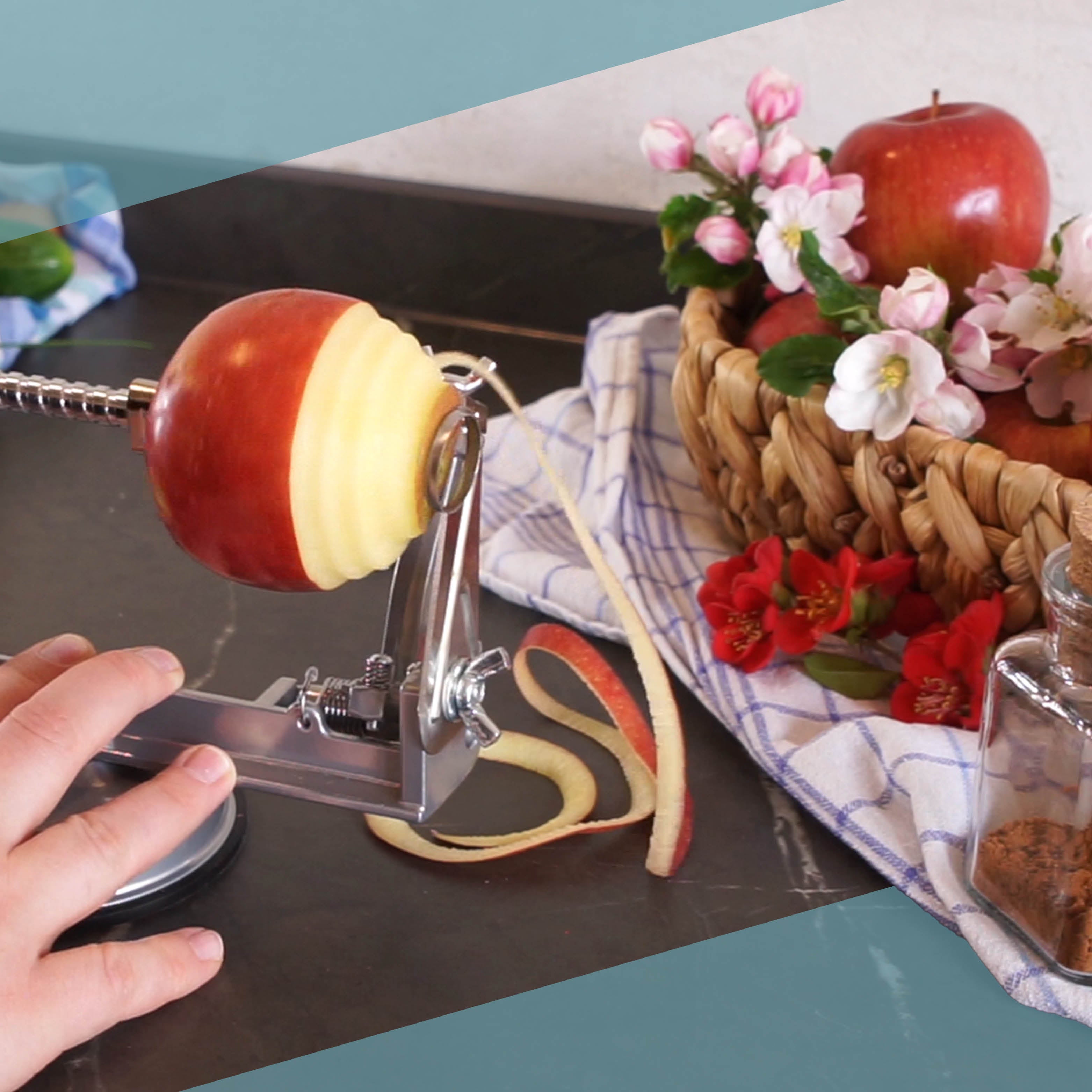 Apfelschäler Edelstahl - Sparschäler für dünne Scheiben