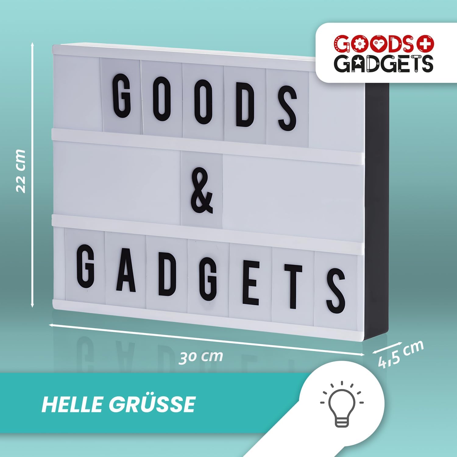 LED Lichtbox A4 – Leuchtkasten mit 204 Buchstaben & Symbolen