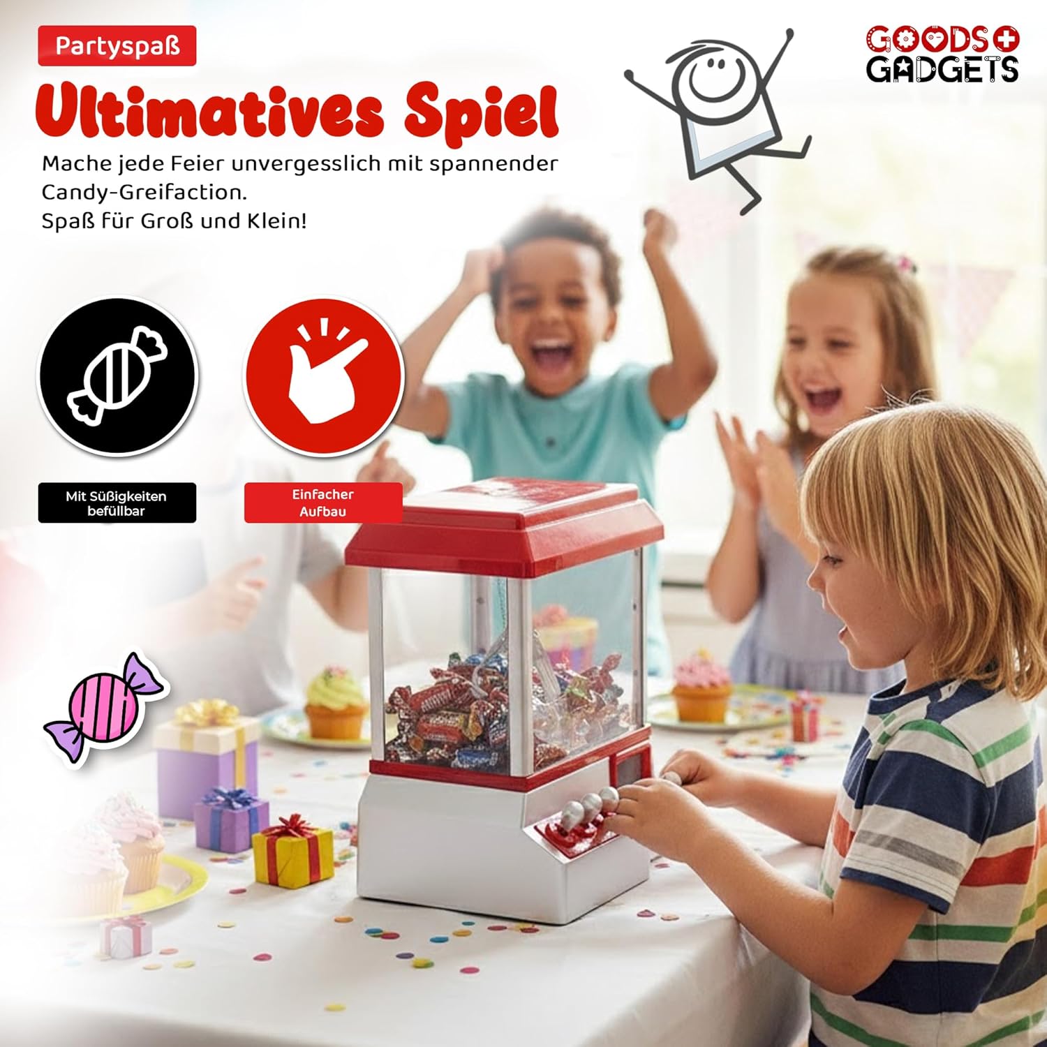 Candy Grabber Süßigkeiten Greifautomat – Arcade-Spielspaß für Kinder
