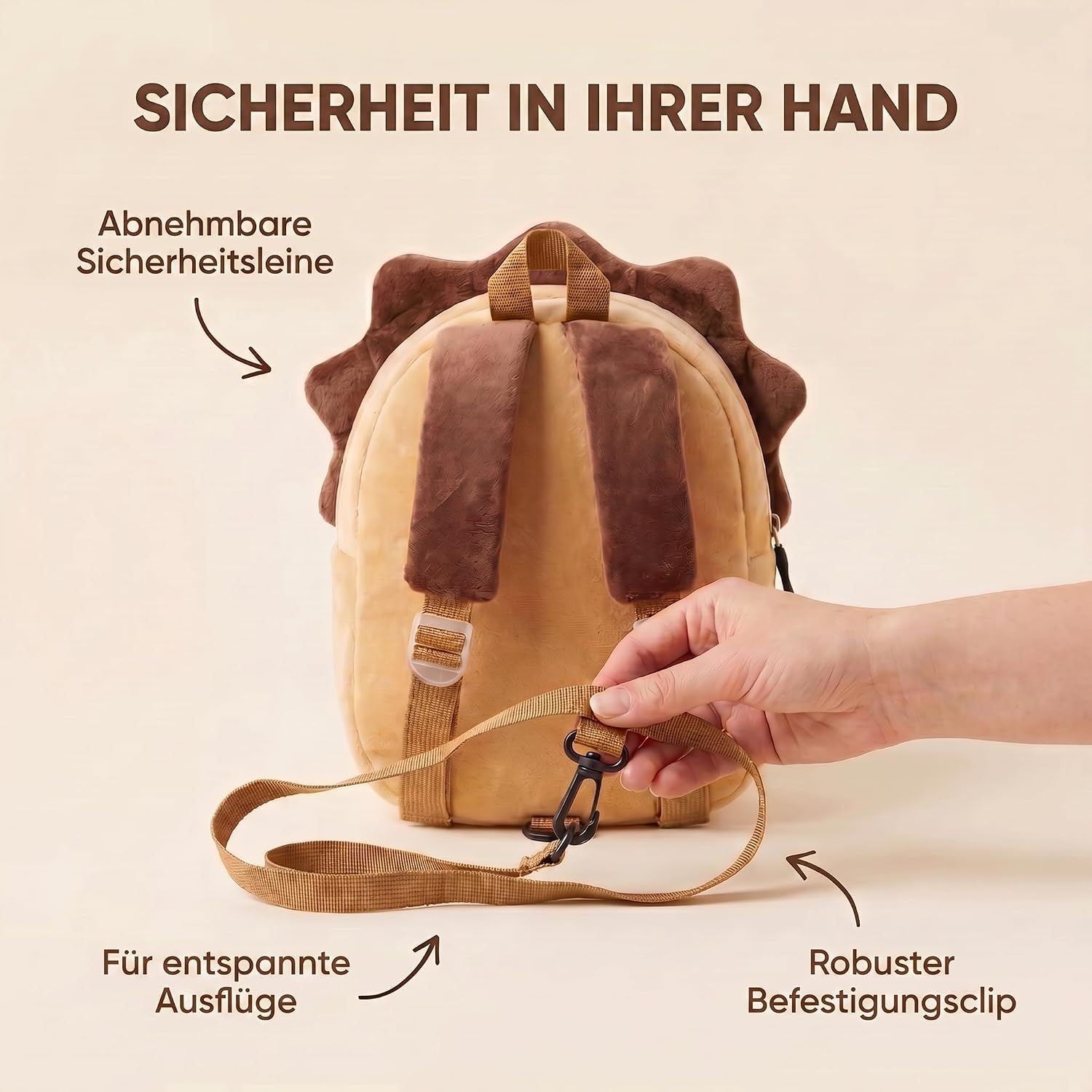 Tier-Kinderrucksack mit Sicherheitsleine für Kleinkinder