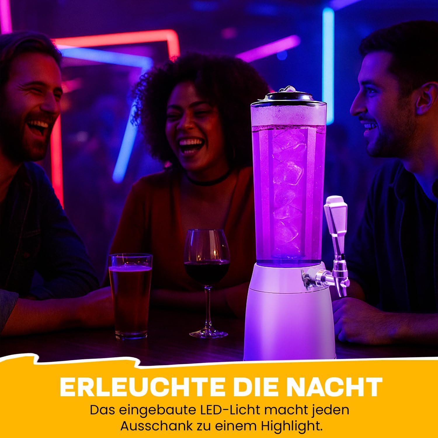 Biertower 4 Liter Biersäule – Zapf-Spender mit LED & Kühlung