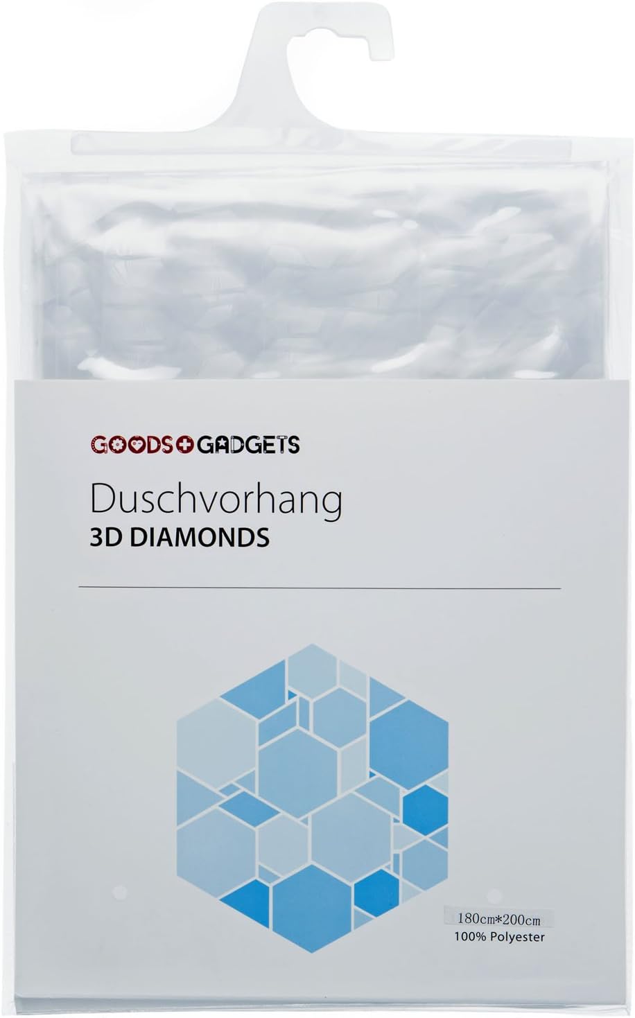 Transparenter Duschvorhang 180x180 cm - Wasserfest mit Magneten