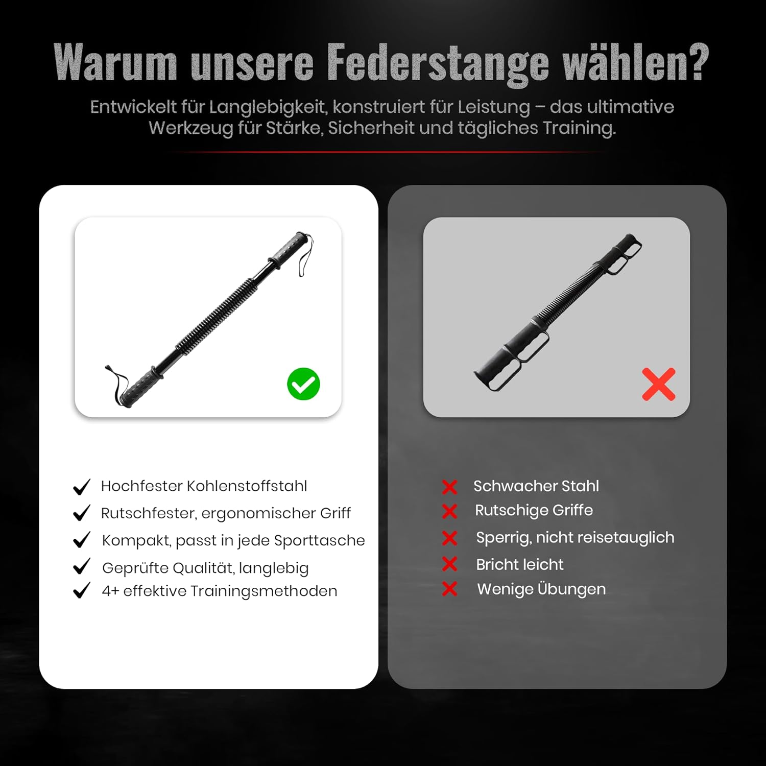 Königsfeder-Biegehantel – Effektiver Armtrainer für Krafttraining