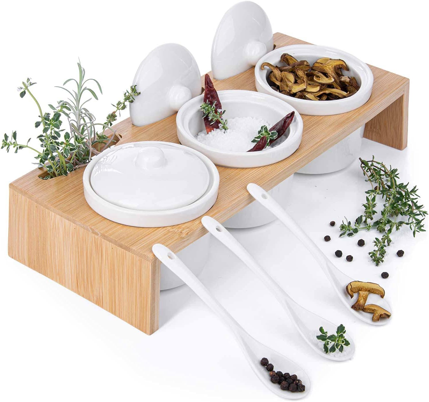 Gewürzdosen Set Porzellan – 3-tlg. Servierset für Gewürze & Snacks