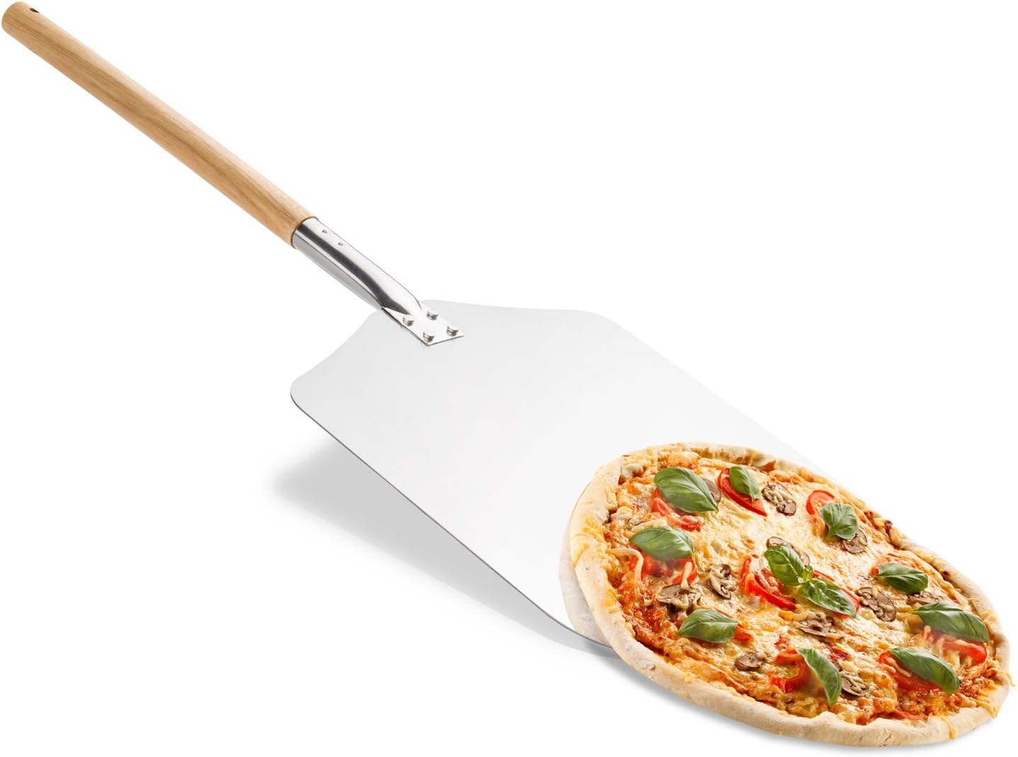 Klappbare Pizzaschaufel mit Holzgriff & Aluminium-Schaufel