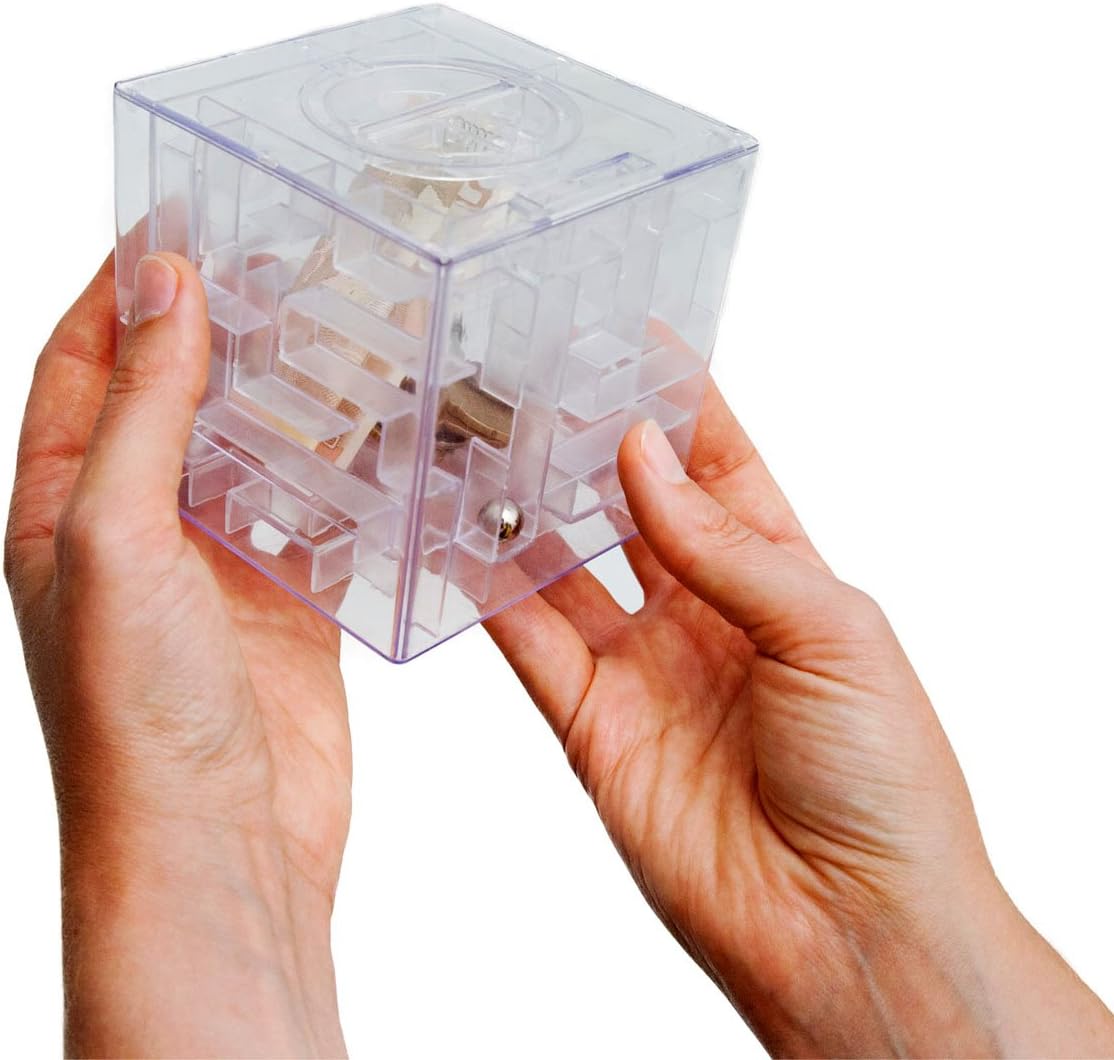 3D Spardose mit Kugel-Labyrinth - Geldgeschenk-Puzzle für Knobelfans